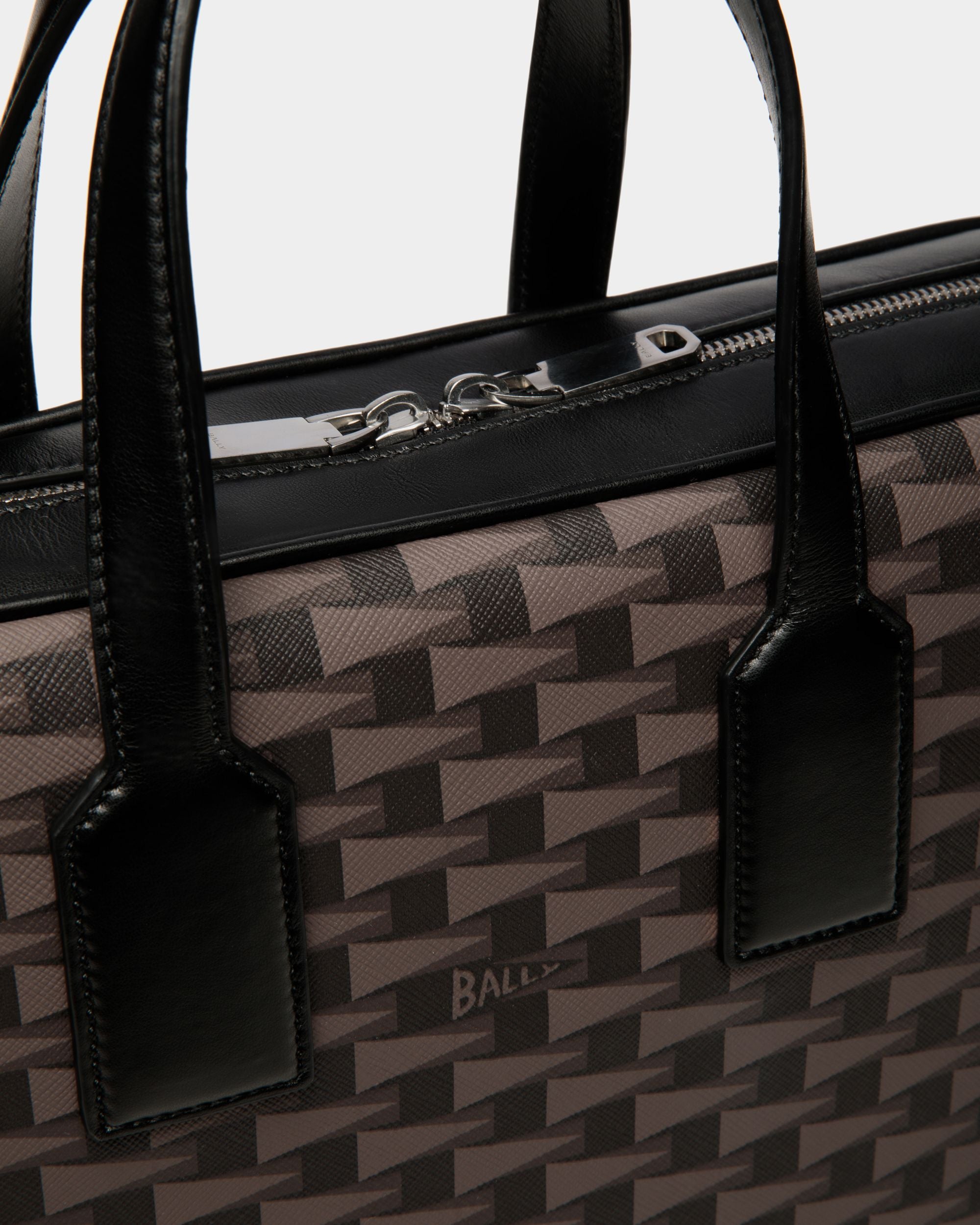 Pennant Briefcase in Black Pennant Motif - Uomo - Bally - 05