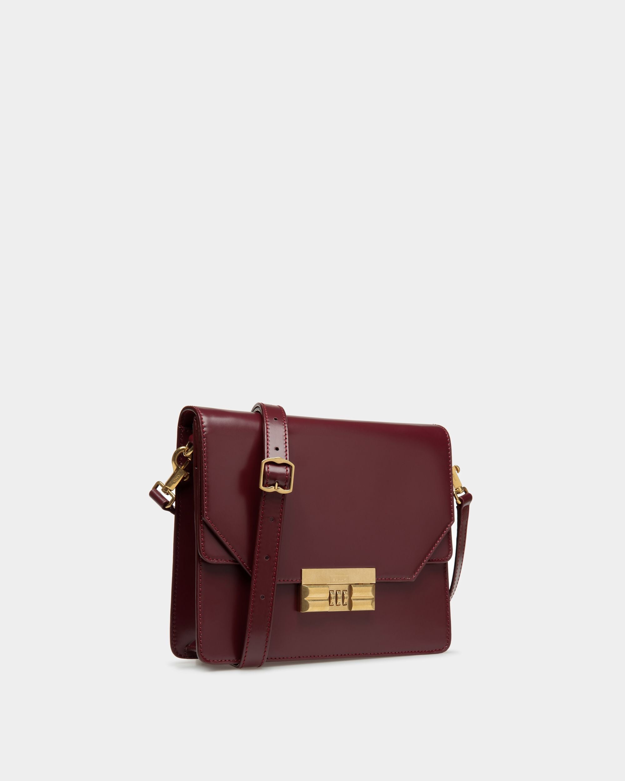 Borsa A Tracolla Busy In Pelle Bordeaux - Uomo - Bally - 04