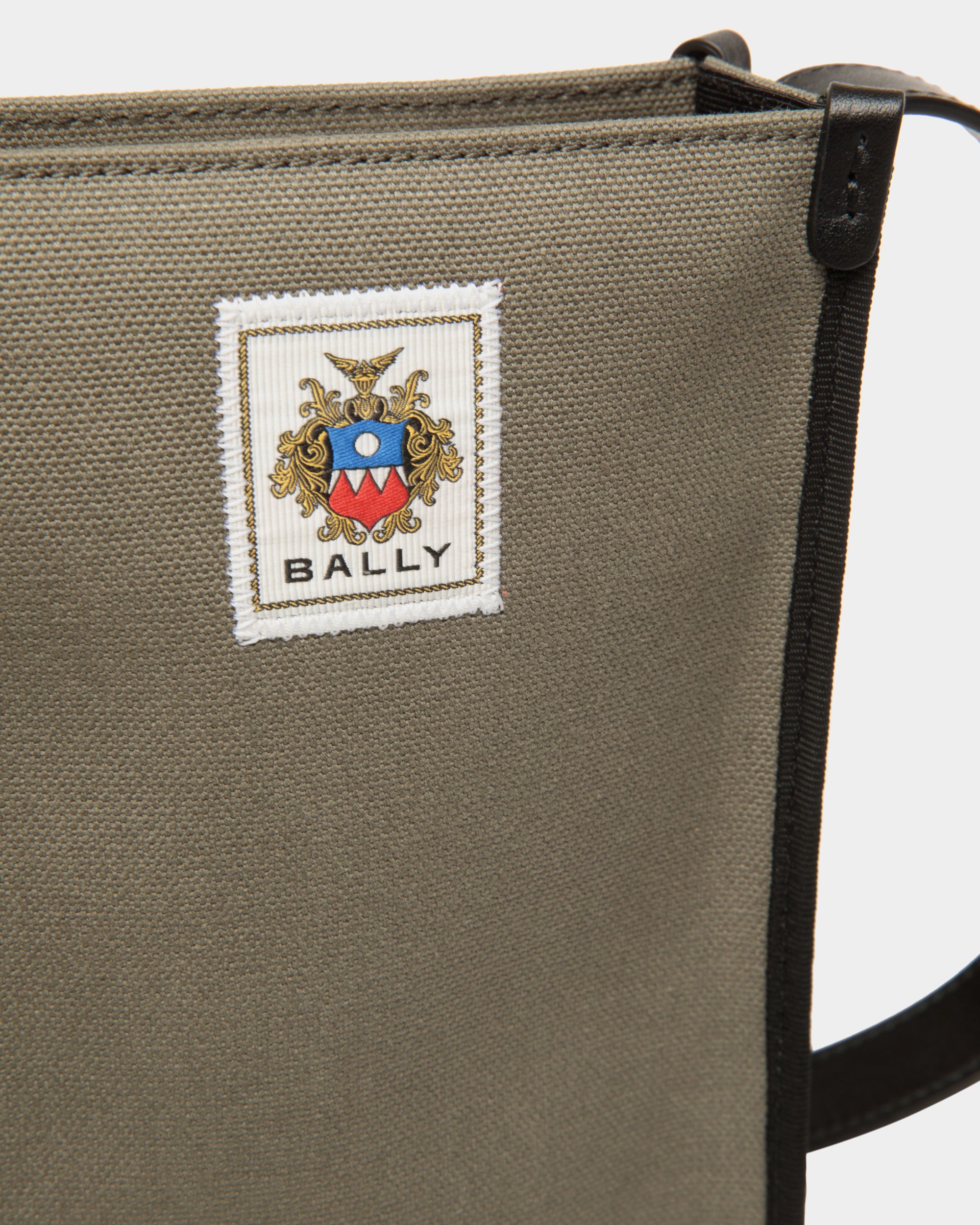 Borsa A Tracolla Easy Bally In Tela Di Cotone Military Green - Uomo - Bally - 05