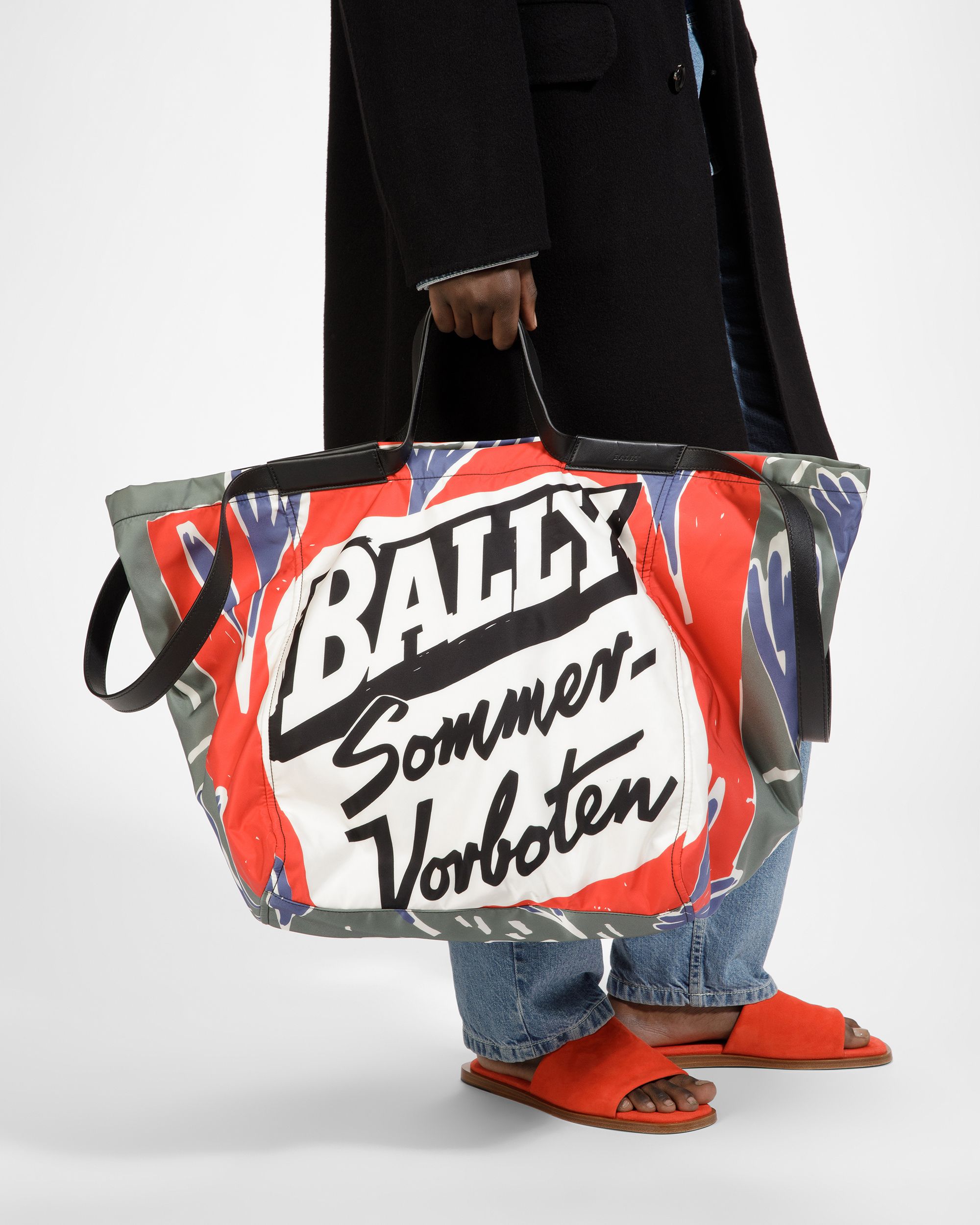 Billboard Tote Bag In Nylon E Tessuto Verde Salvia - Uomo - Bally - 10