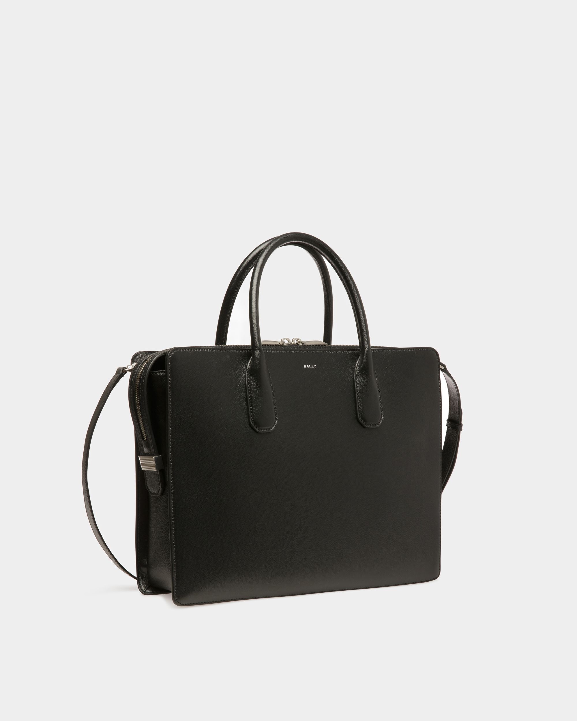 Tote Bag Banque In Pelle Nera - Uomo - Bally - 03