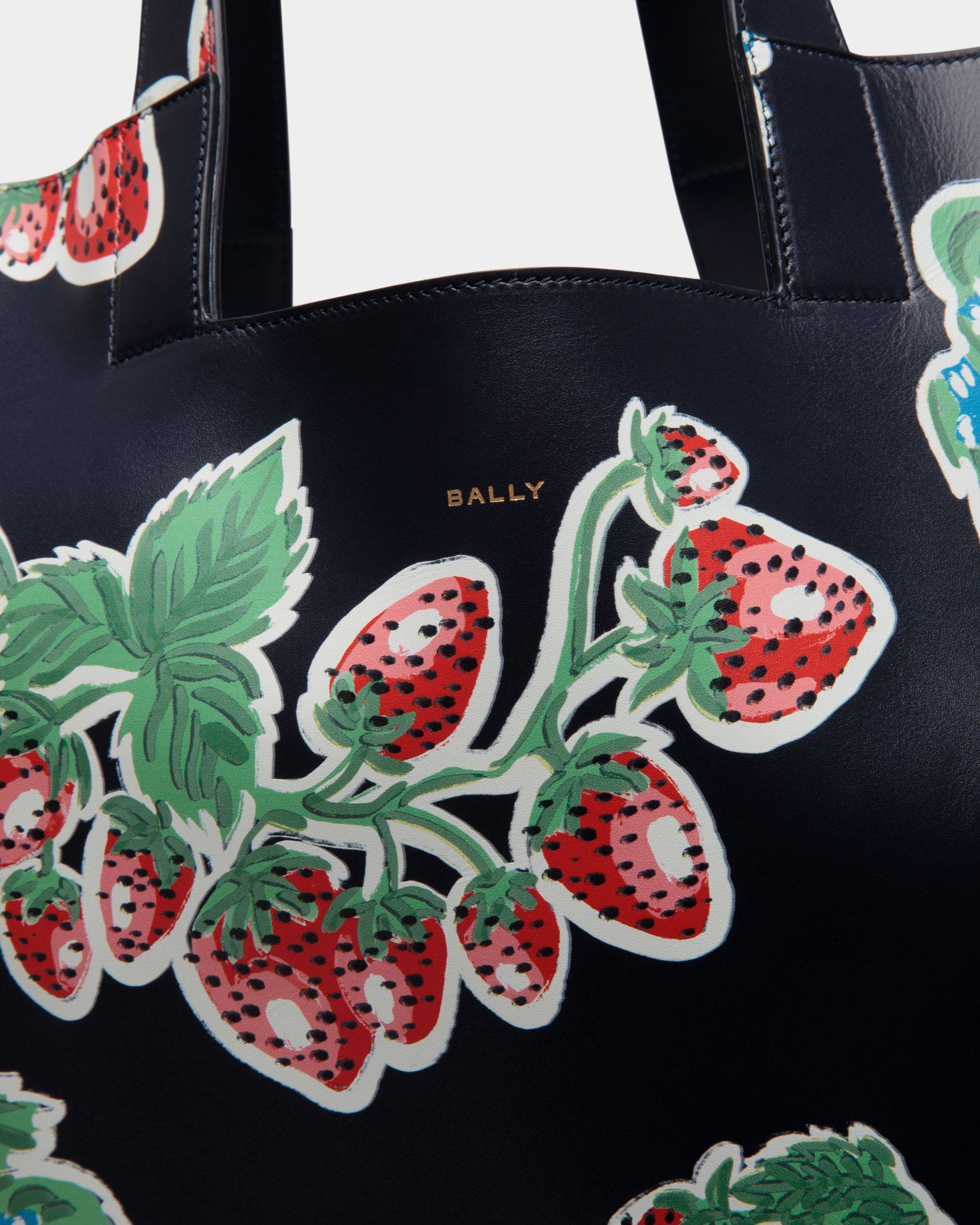 Tote Bag Easy Bally In Pelle Con Stampa Strawberry - Uomo - Bally - 06