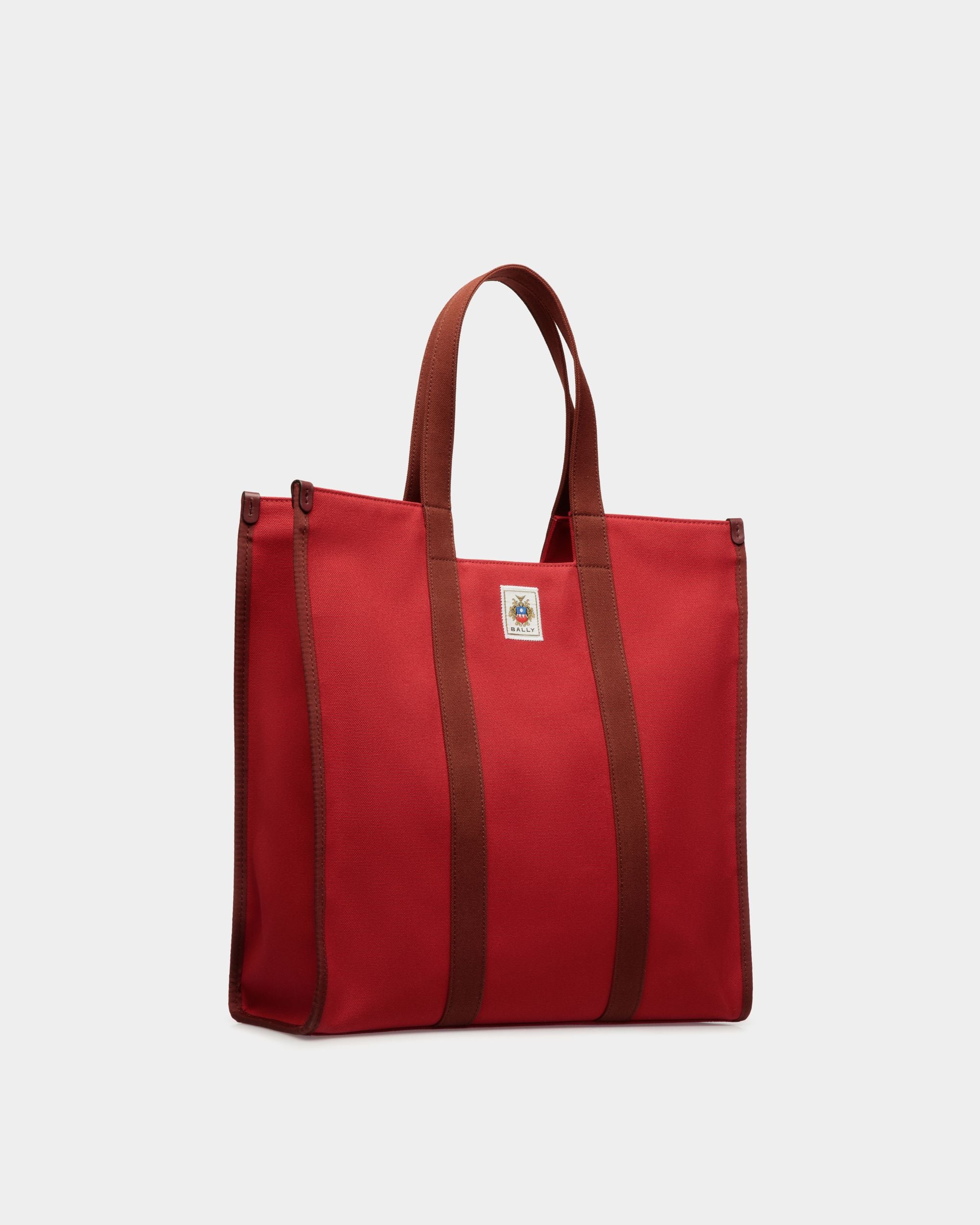 Tote Bag Easy Bally In Tela Di Cotone Candy Red - Uomo - Bally - 03