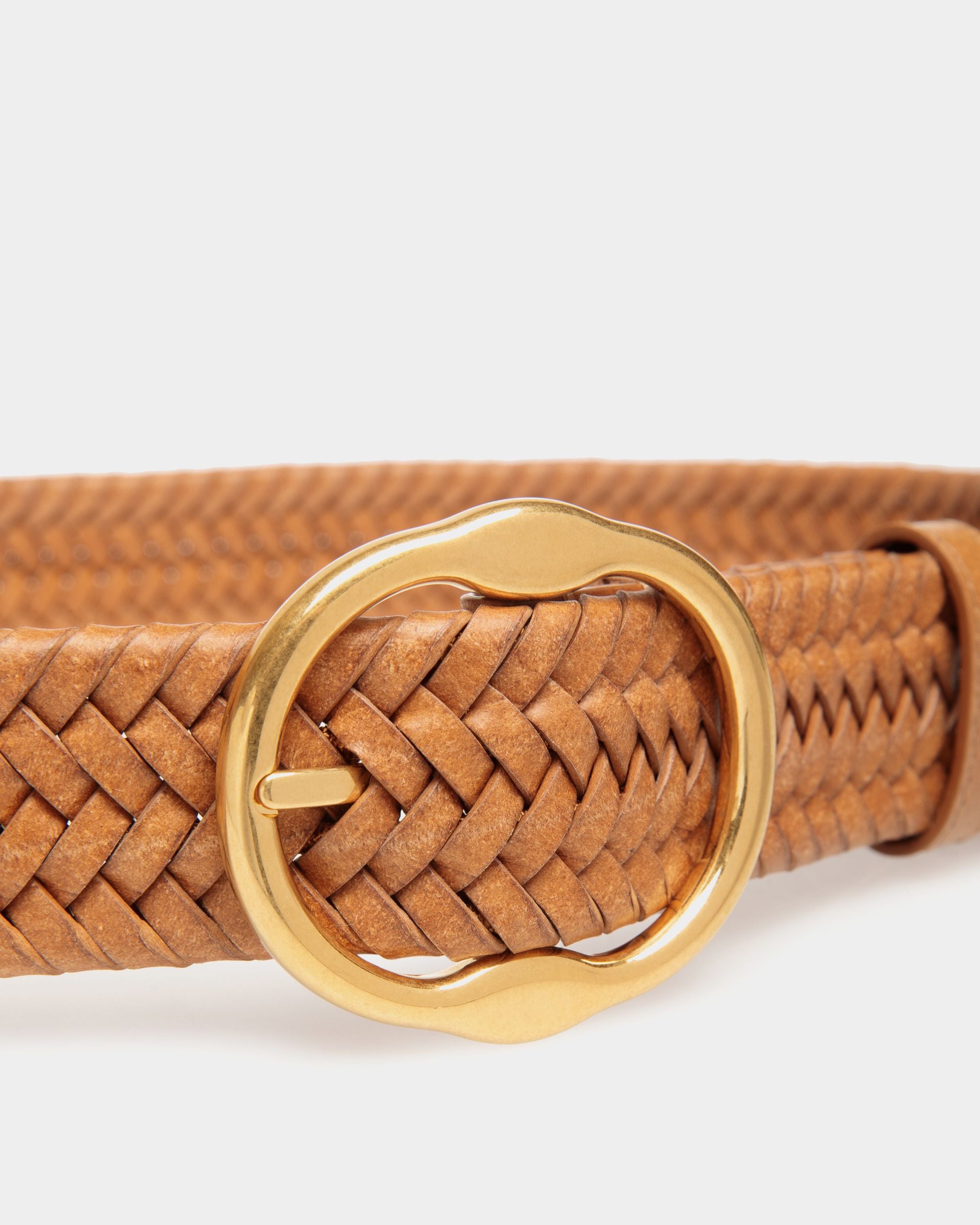 Emblem 35mm Braided Belt in Desert Leather - Uomo - Bally - 03