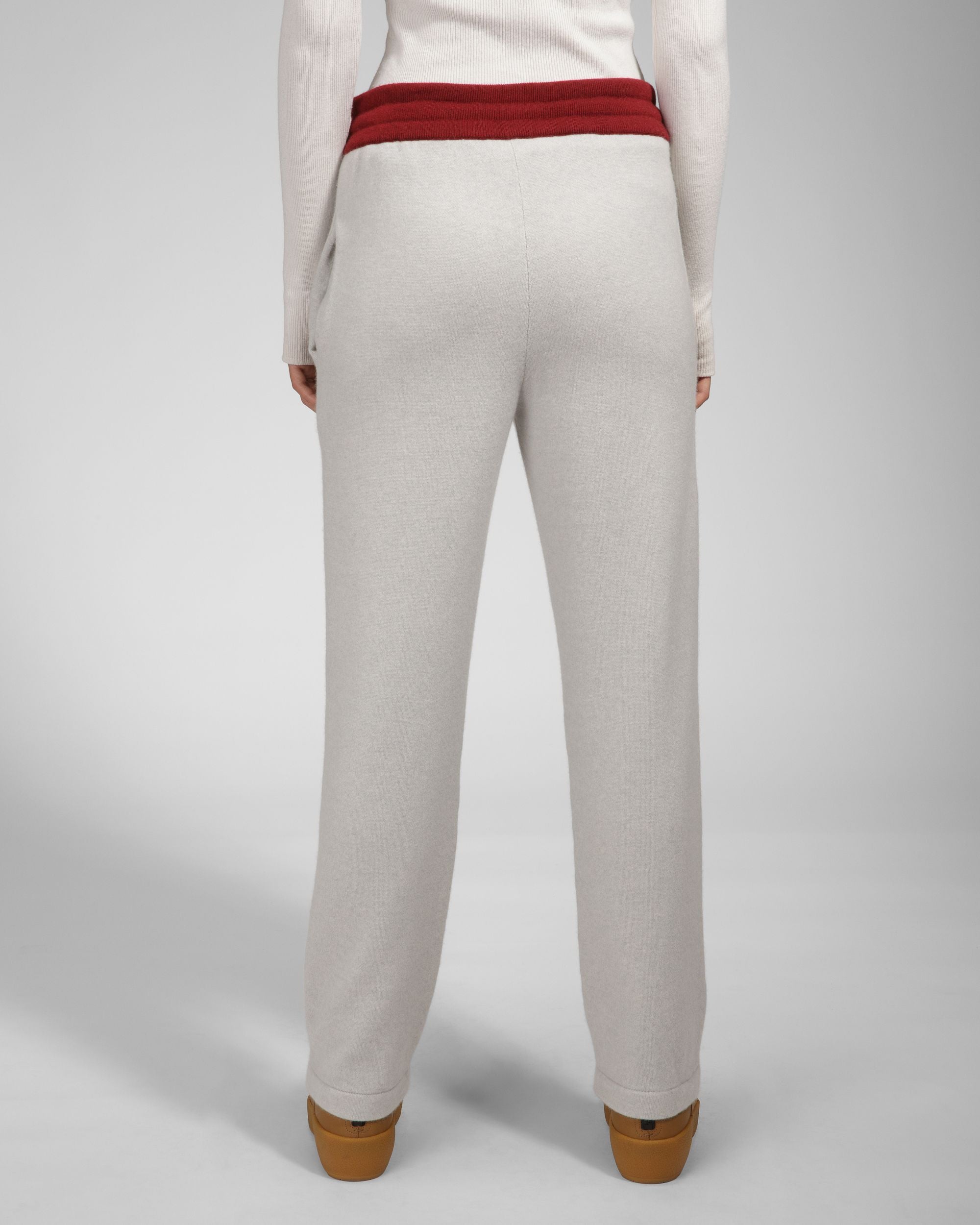 Pantalone Curling Collection In Cashmere Grigio Chiaro E Rosso - Uomo - Bally - 03