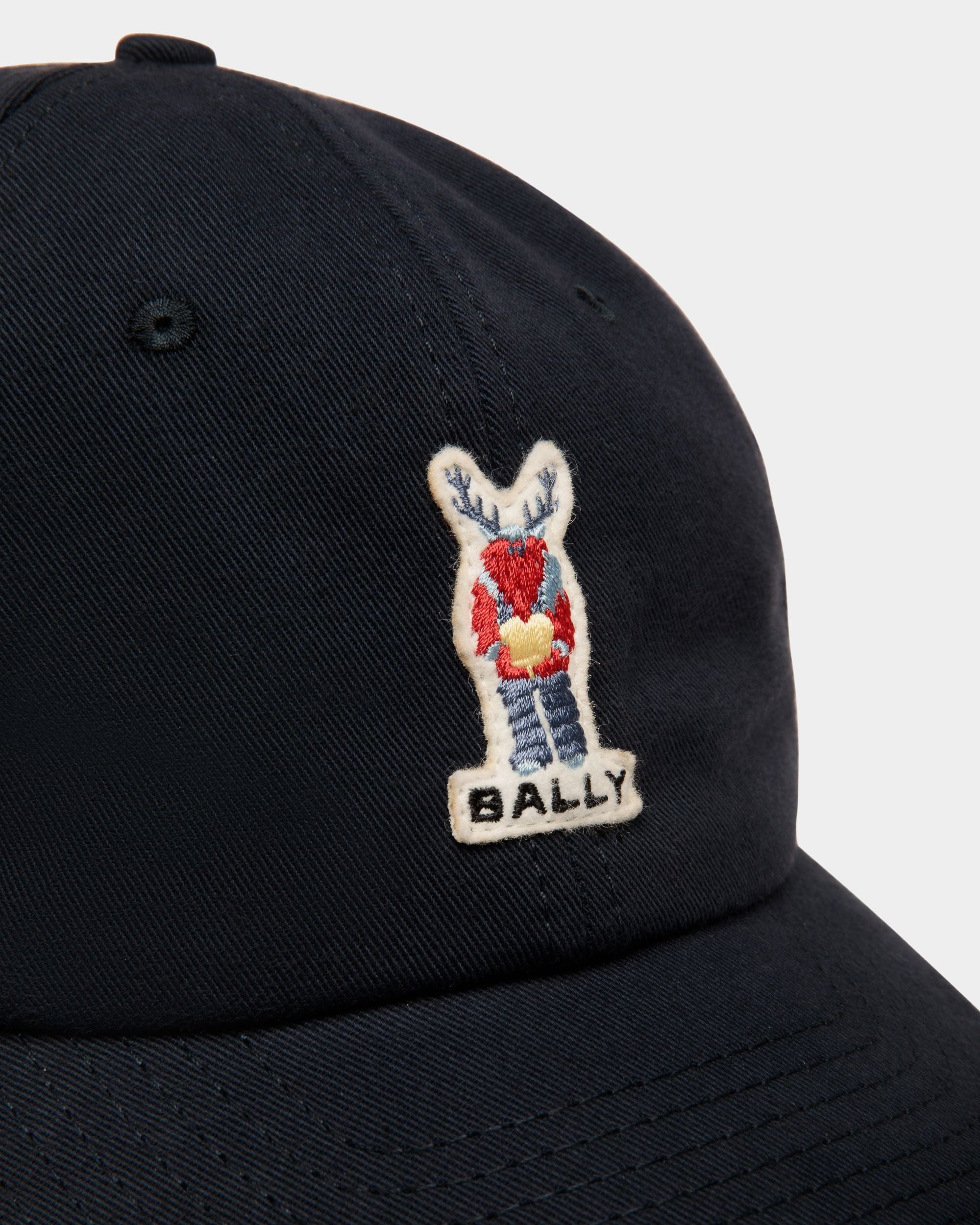 Cappellino In Cotone Navy Blue Con Etichetta Bally Crest - Uomo - Bally - 03