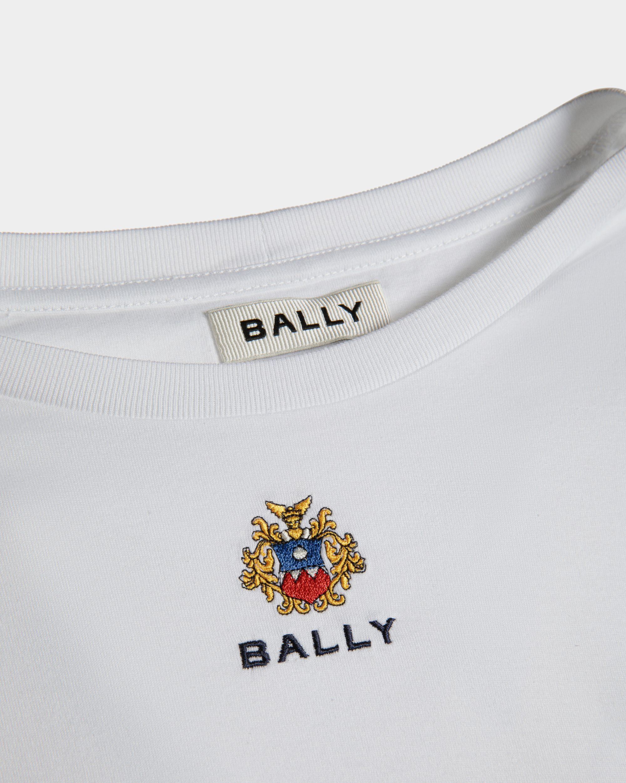 T-Shirt In Cotone Bianco Con Logo Bally Crest - Uomo - Bally - 04