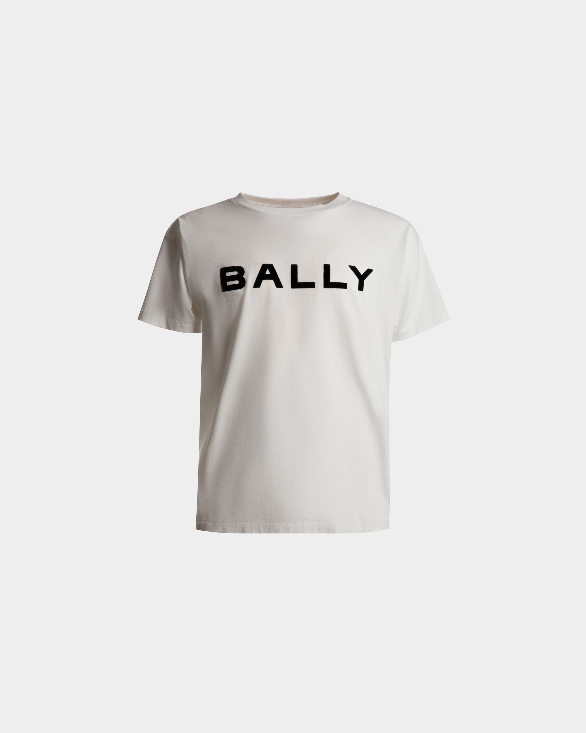 T-Shirt In Cotone Bianco Con Logo - Uomo - Bally - 01