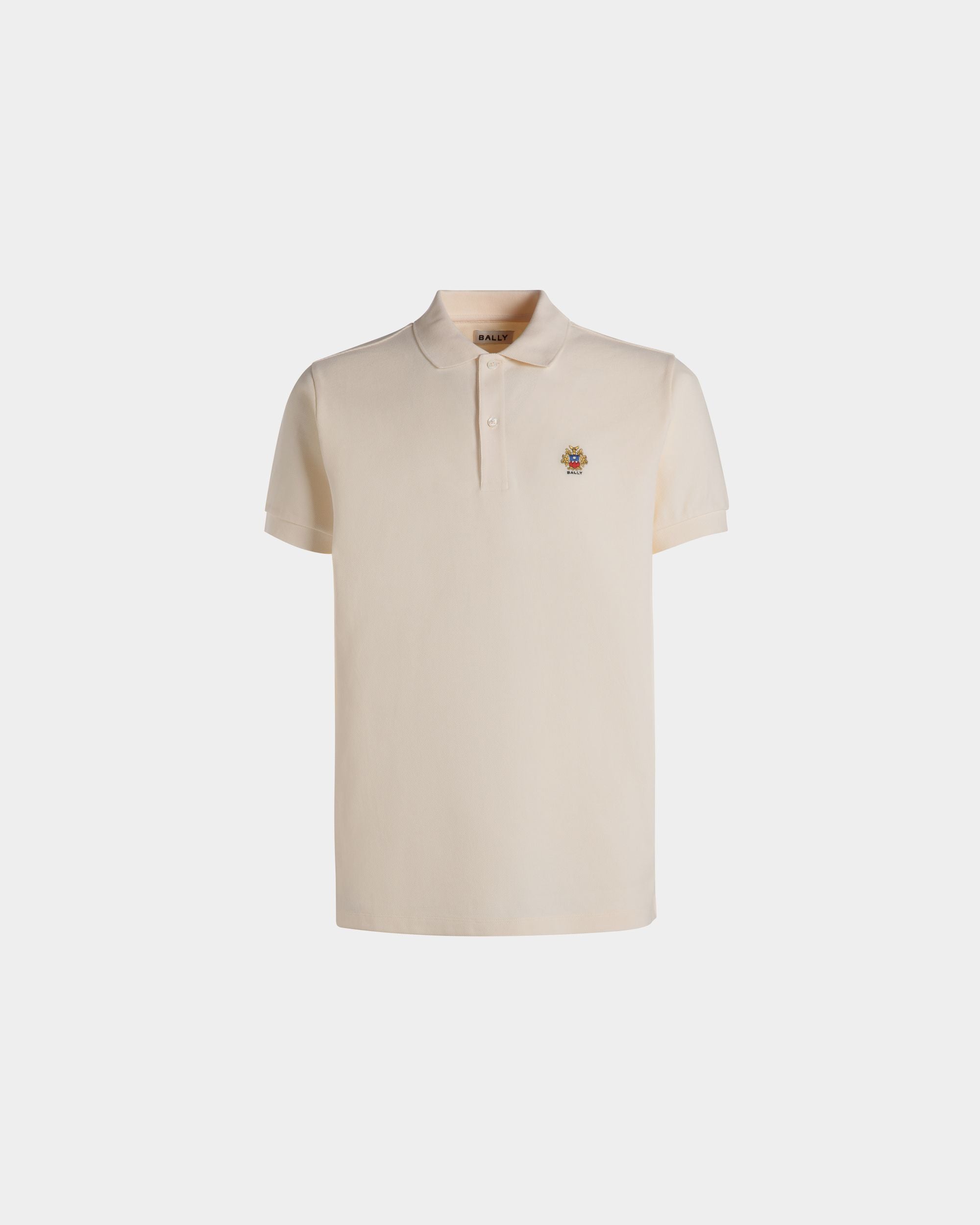 Polo In Cotone Bianco Con Logo Bally Crest - Uomo - Bally - 01