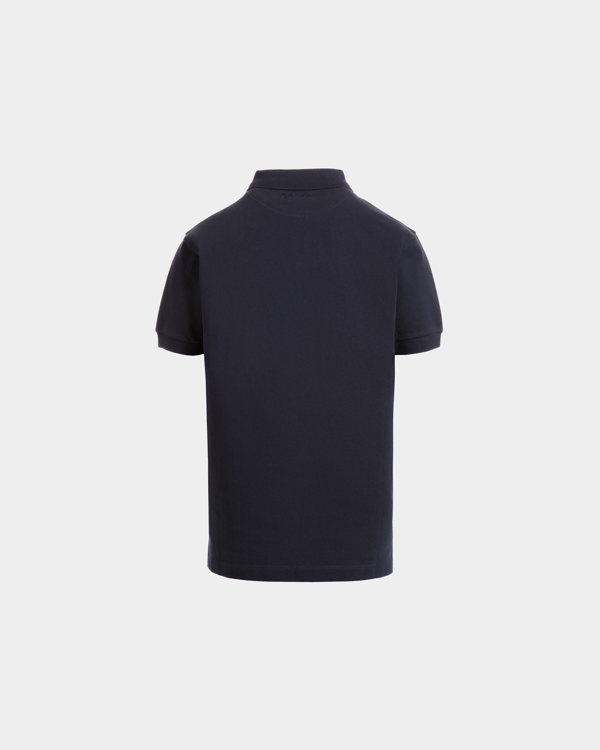 Polo In Cotone Navy Blue Con Elemento Bally Flag - Uomo - Bally - 07