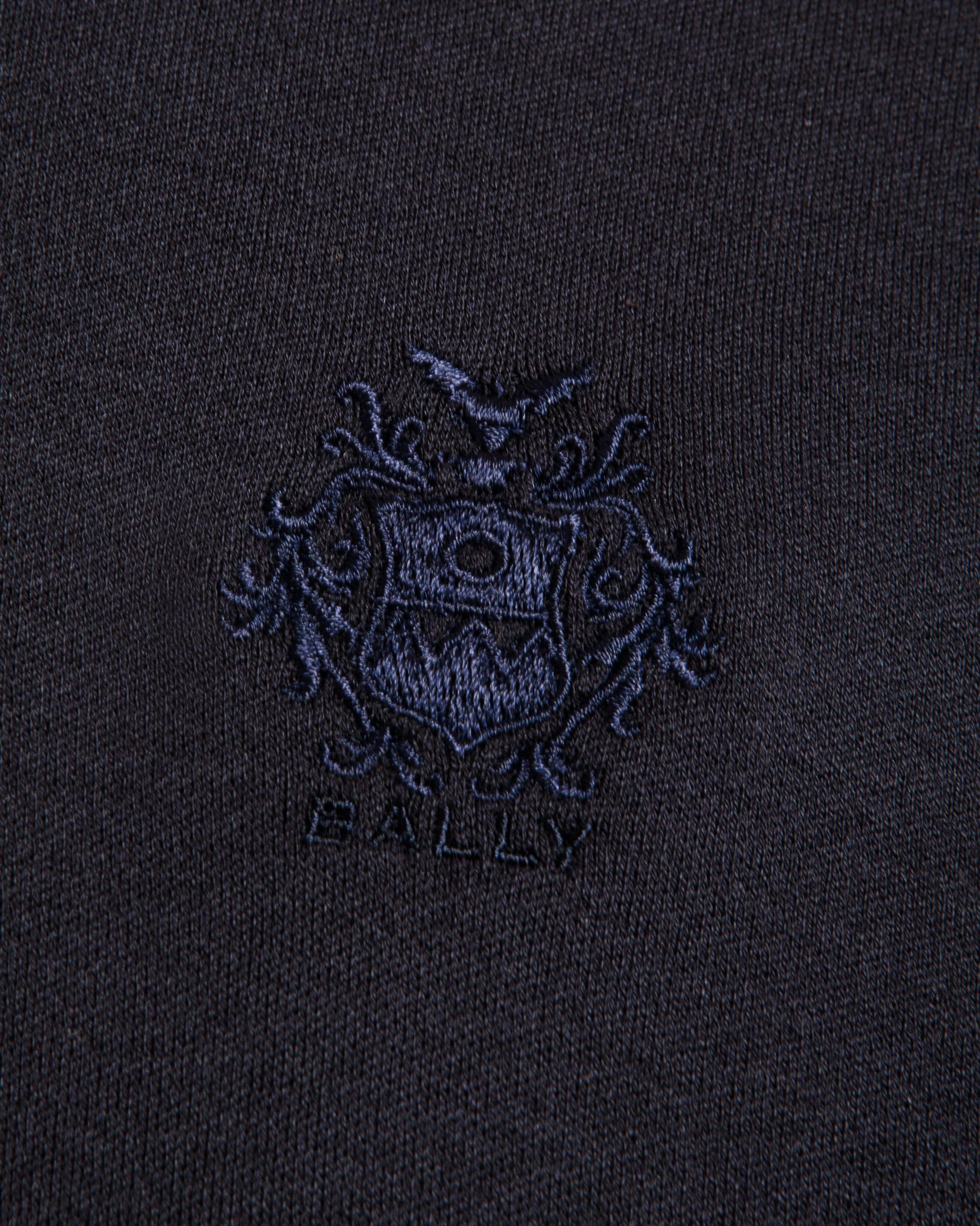 Polo A Maniche Corte In Misto Cotone E Seta Navy Blue Con Logo Bally Crest - Uomo - Bally - 03