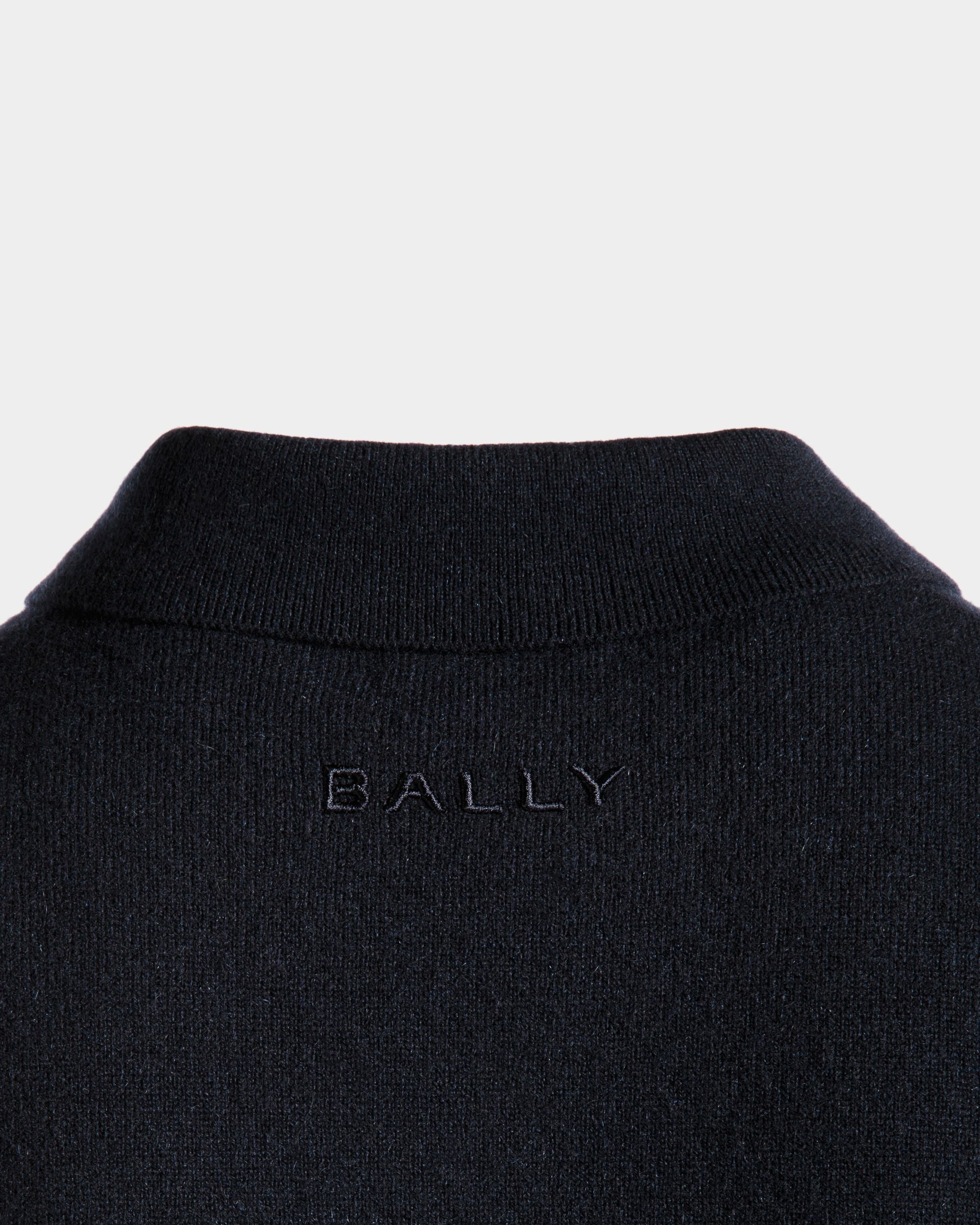 Camicia A Maniche Lunghe In Cachemire Navy Blue Con Logo - Uomo - Bally - 04