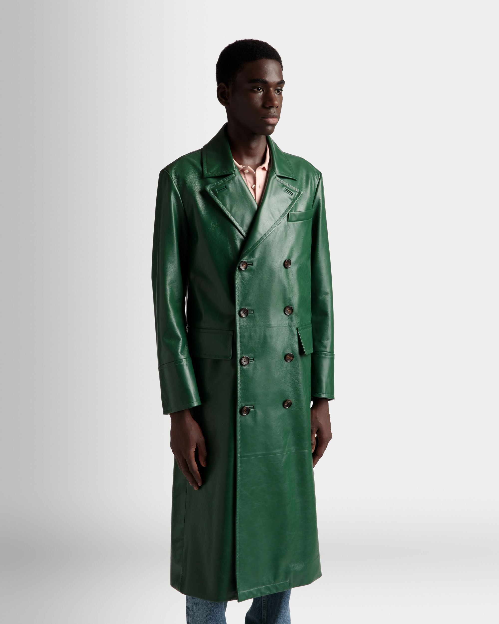 Cappotto Doppiopetto In Nappa Kelly Green - Uomo - Bally - 03