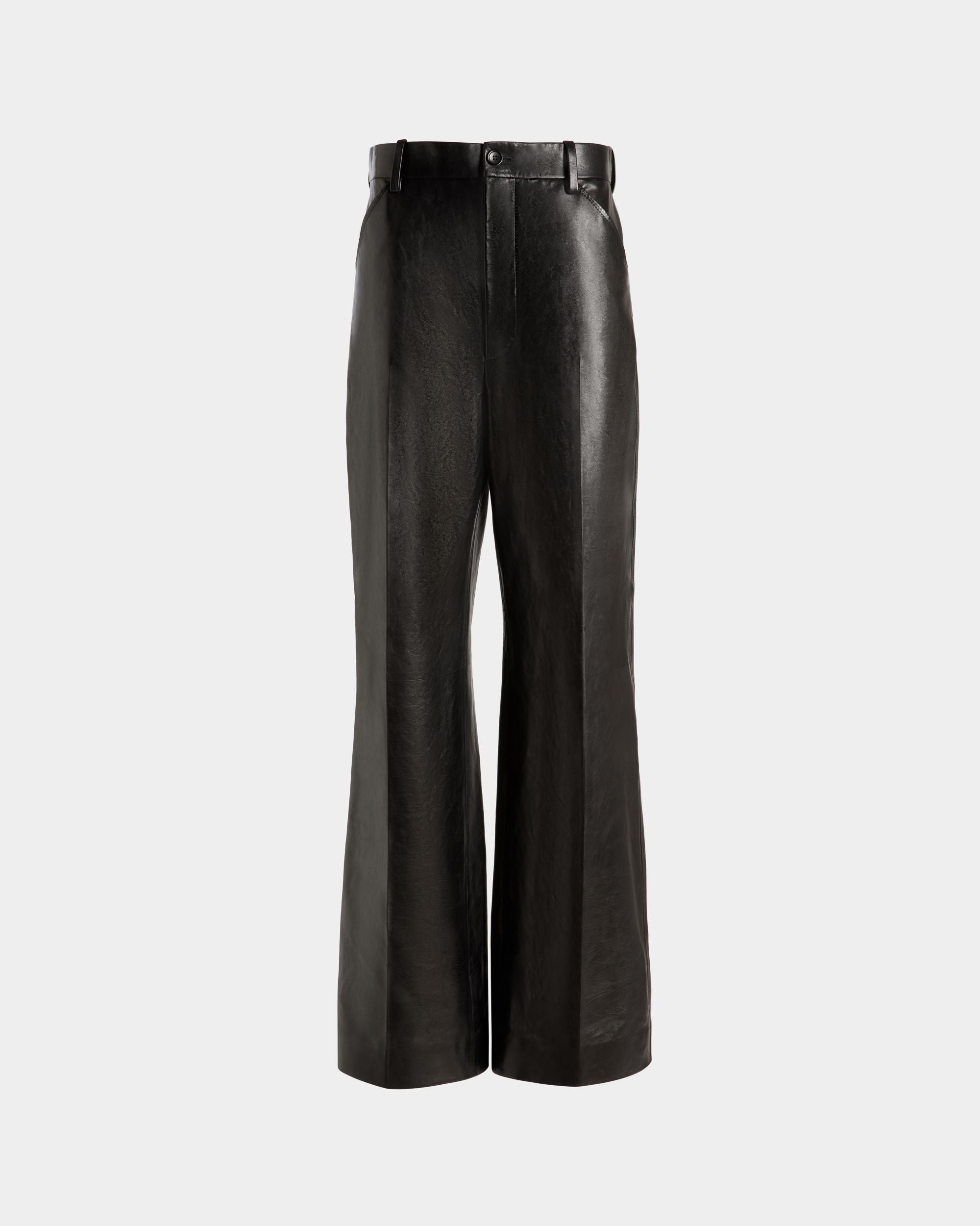 Pantalone A Vita Alta In Pelle Nera - Uomo - Bally - 01