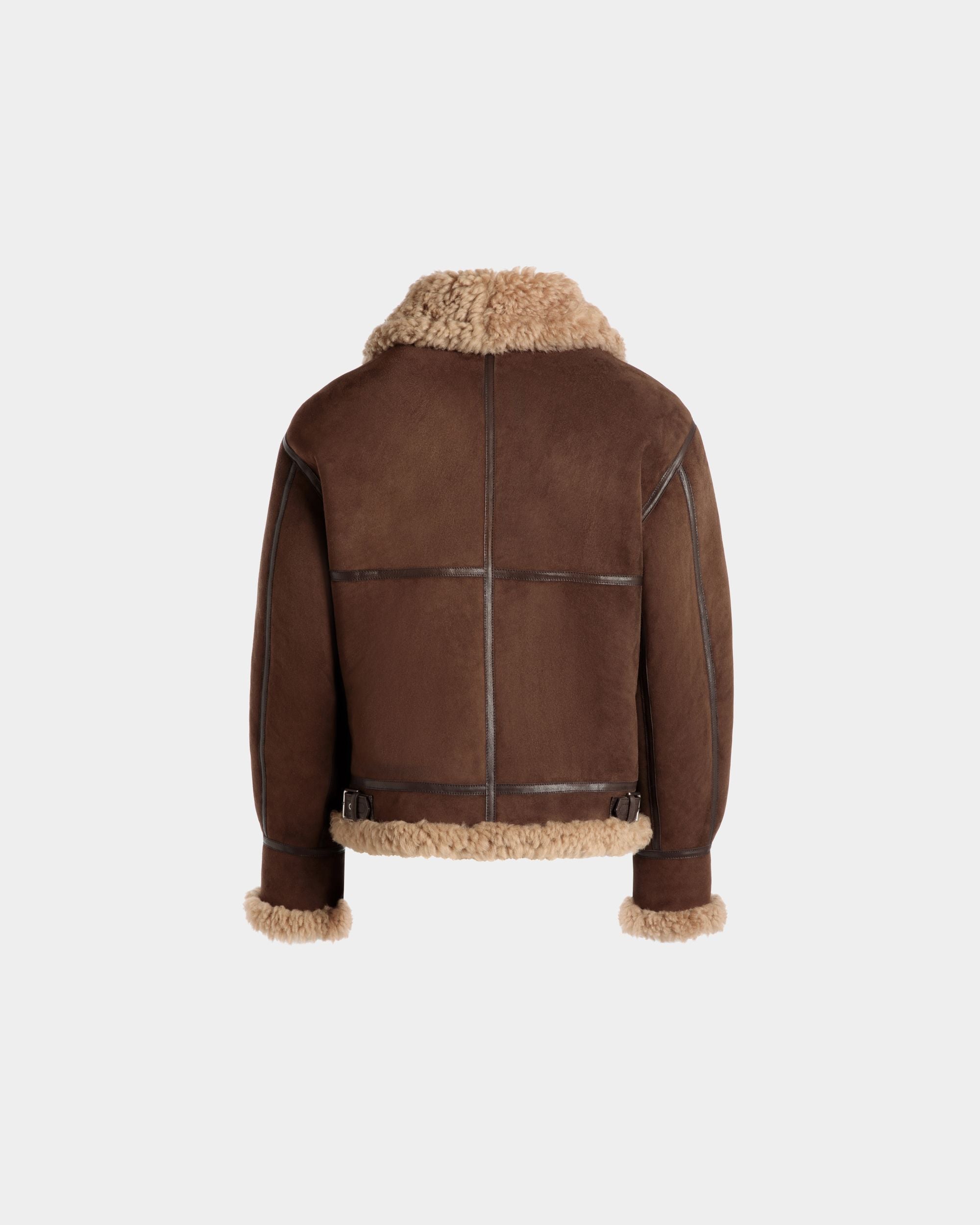 Giacca Aviator In Shearling Marrone E Beige - Uomo - Bally - 03