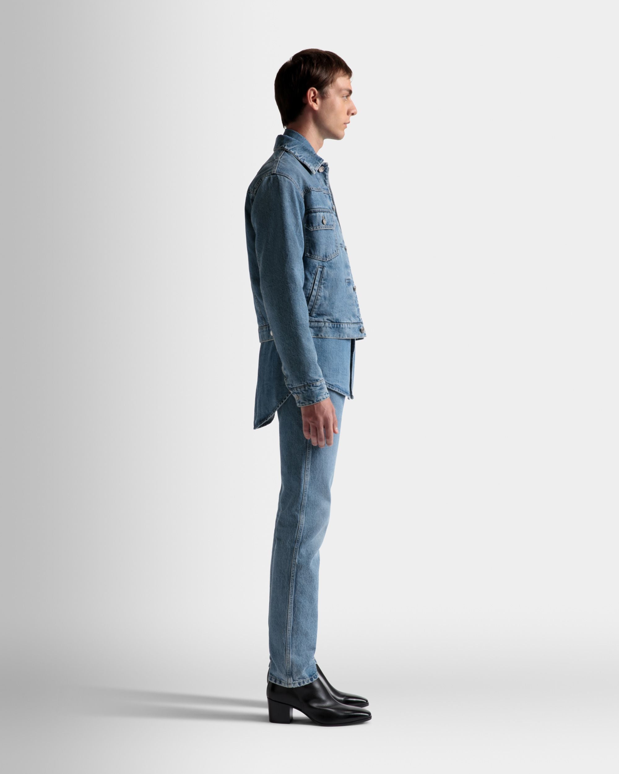 Giacca Abbottonata In Cotone Denim Azzurro - Uomo - Bally - 05