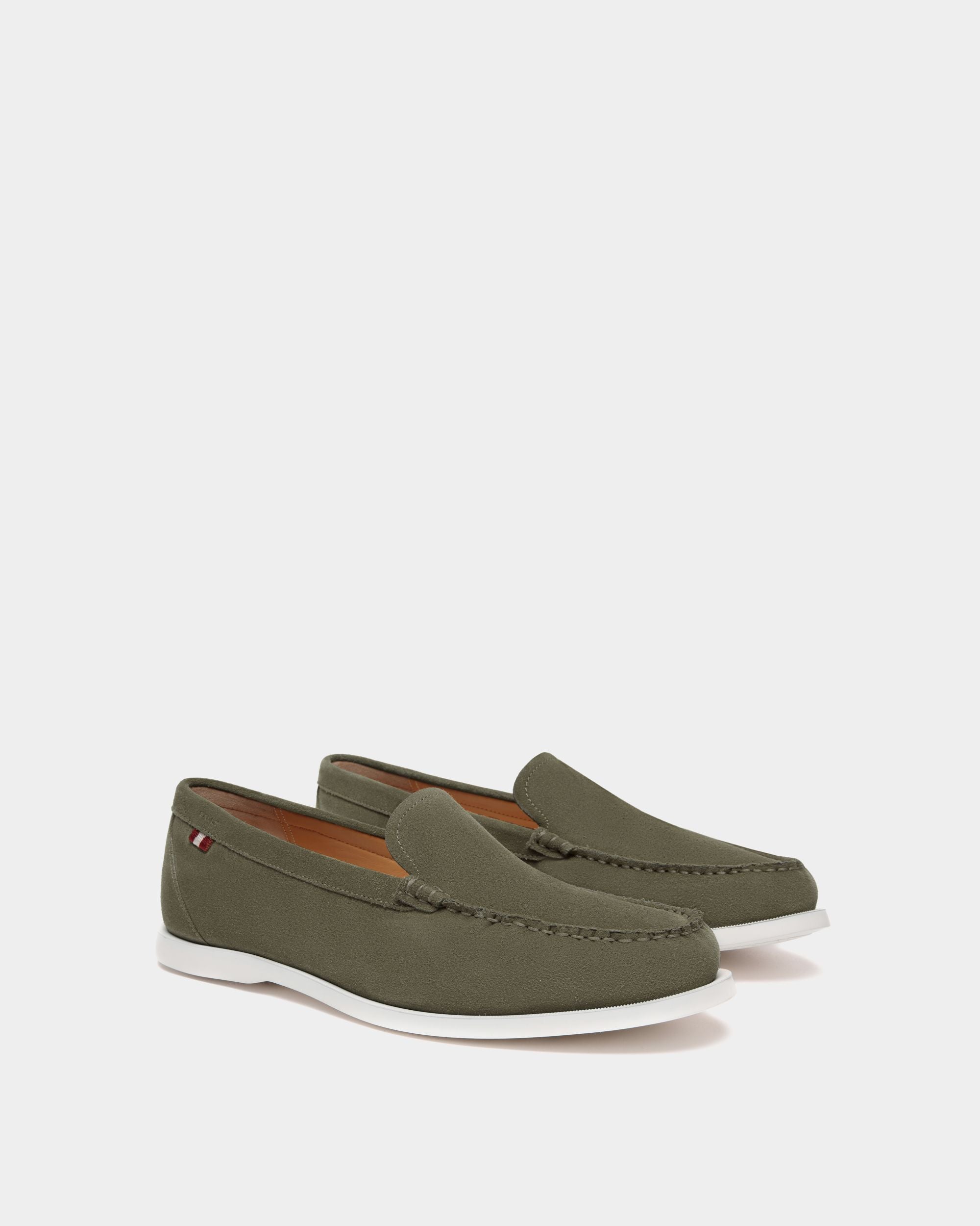 Mocassino Nelson In Pelle Scamosciata Olive Green - Uomo - Bally - 03