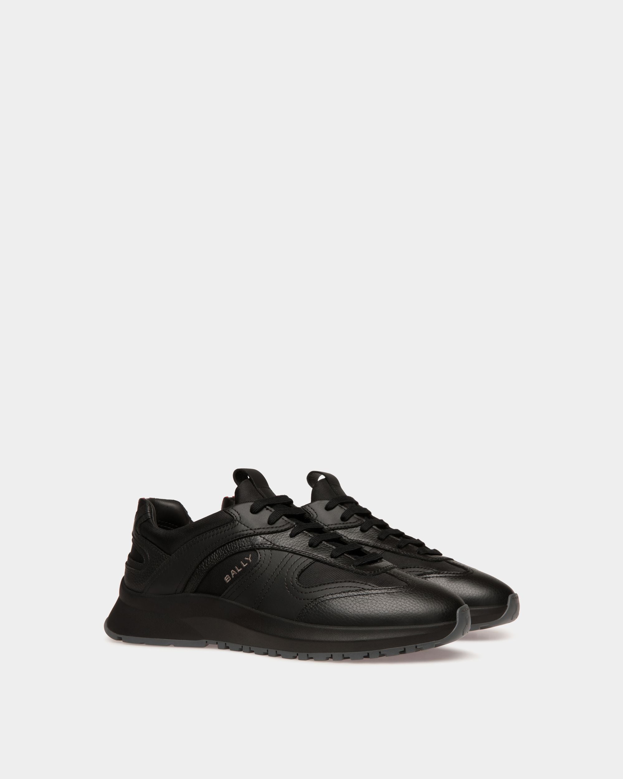 Outline Sneaker In Black Leather And Nylon - Uomo - Bally - 03