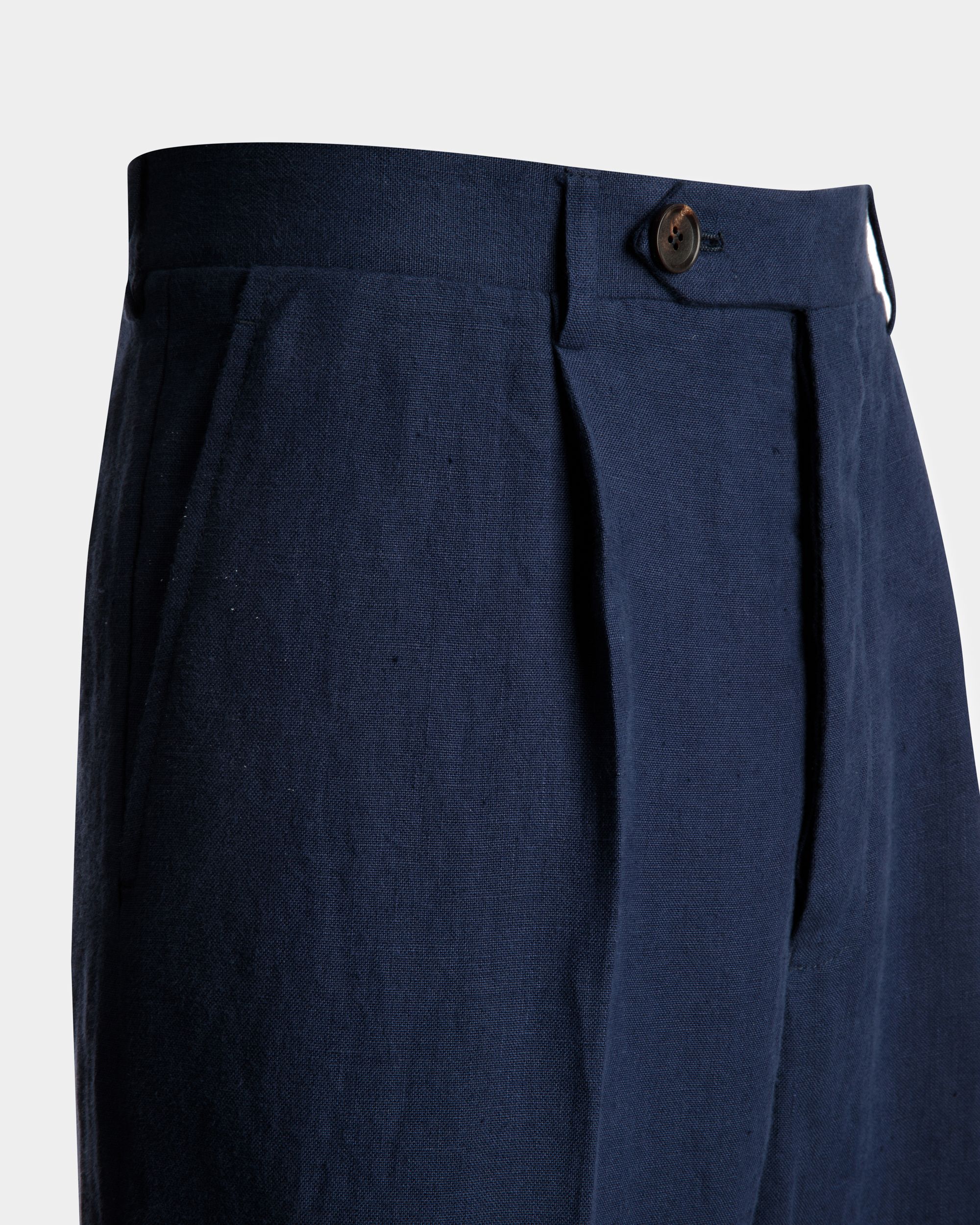 Pantalone In Lino Navy Blue - Uomo - Bally - 02