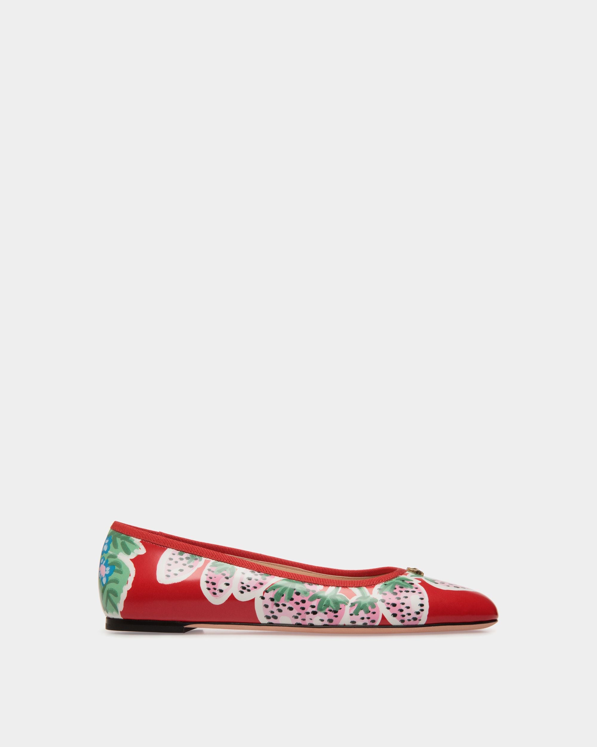 Ballerina Ballyrina In Pelle Spazzolata Con Stampa Strawberry - Donna - Bally - 01