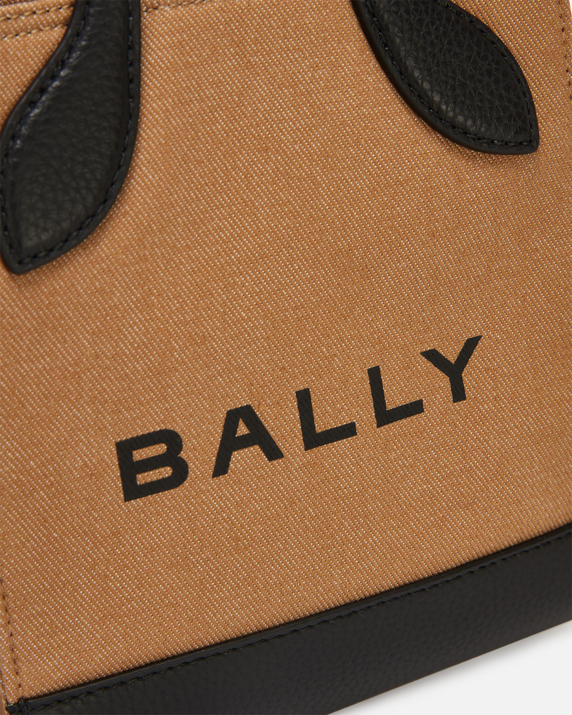 Tote Bag Mini Bar In Pelle E Tela Beige E Nera - Donna - Bally - 05