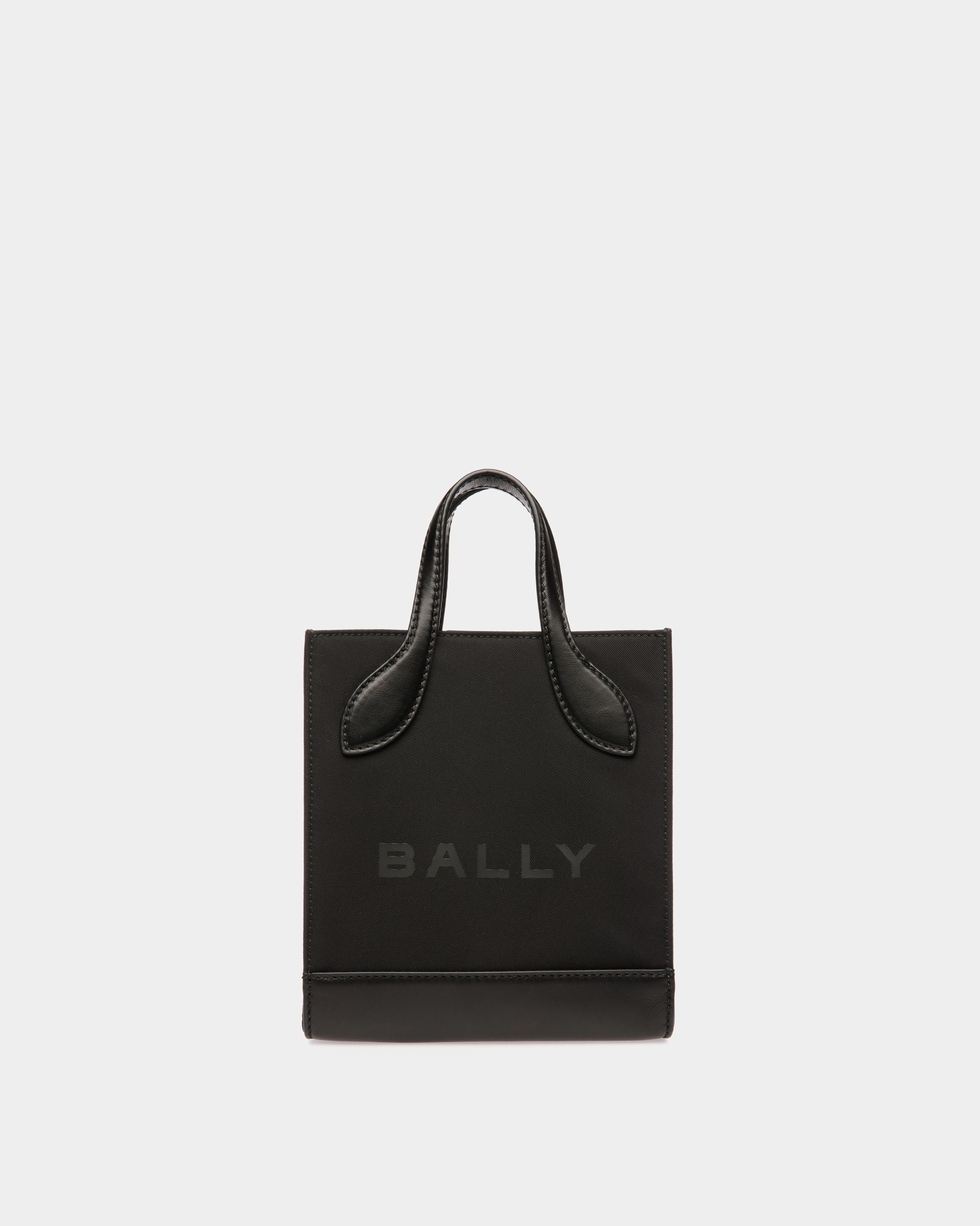 Tote Bag Mini Bar In Nylon E Pelle Neri - Donna - Bally - 01