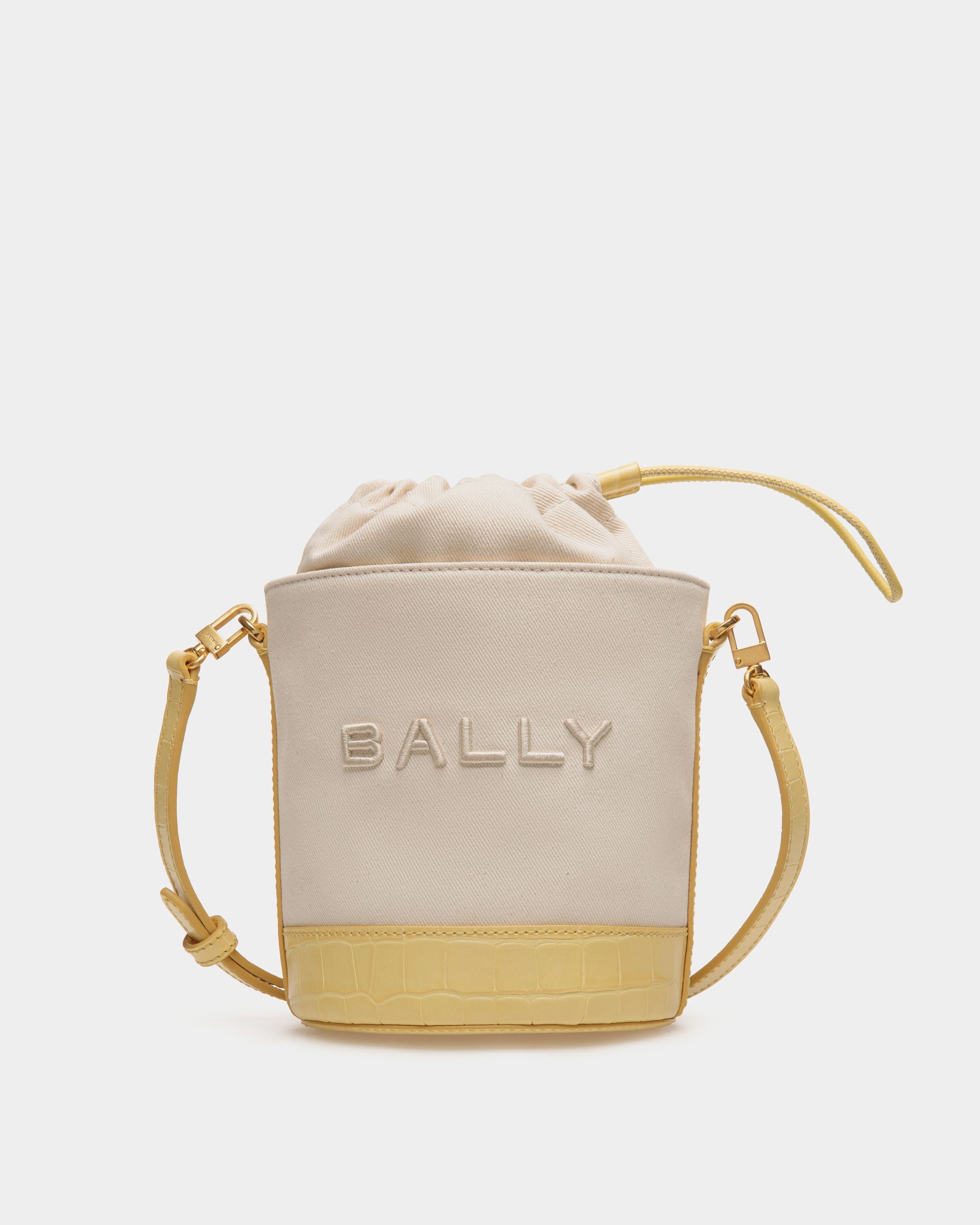 Borsa A Secchiello Mini Bar In Tela E Pelle - Donna - Bally - 01