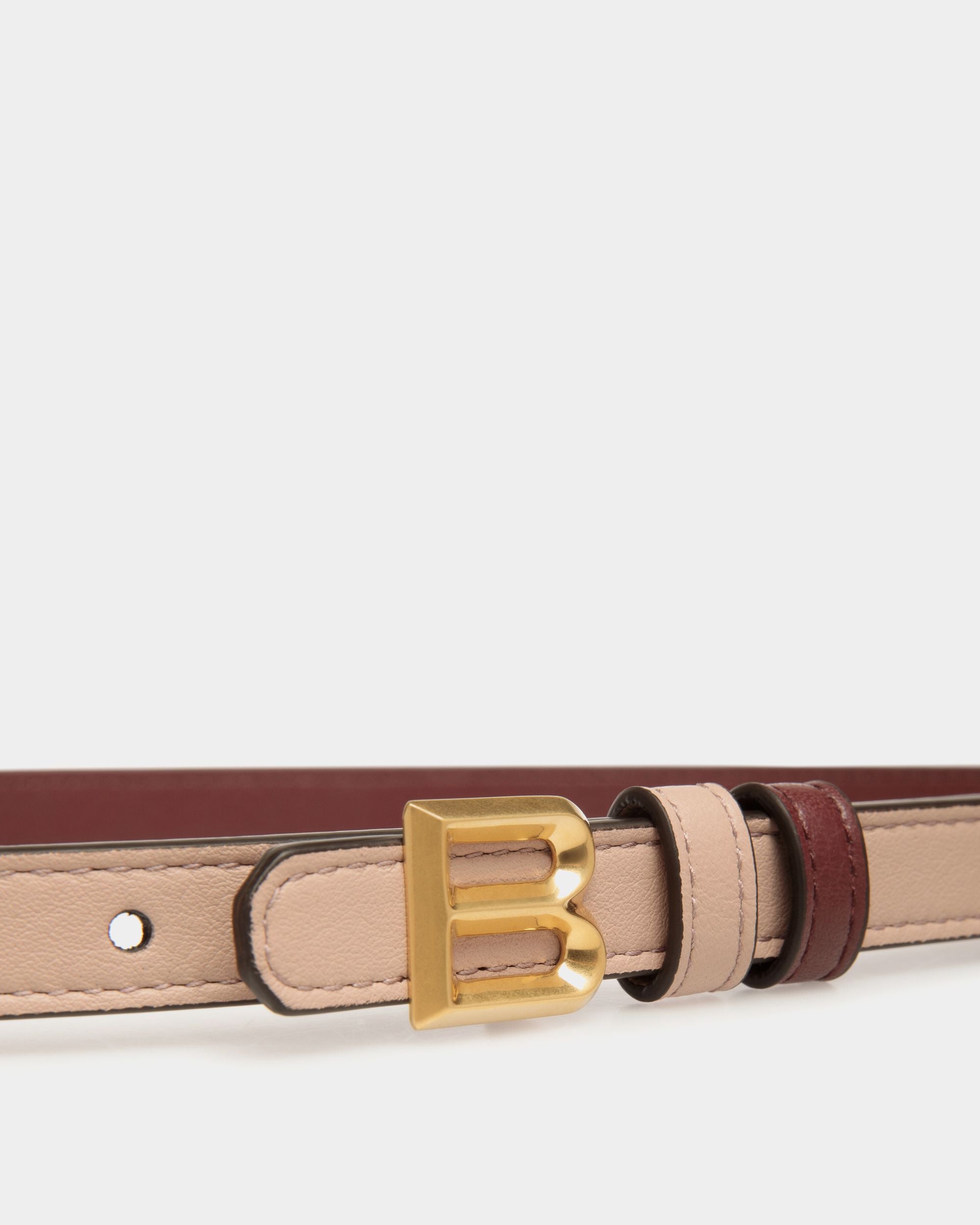 B Bold 15mm Reversible Belt In Light Beige and Andorra Leather - Donna - Bally - 03