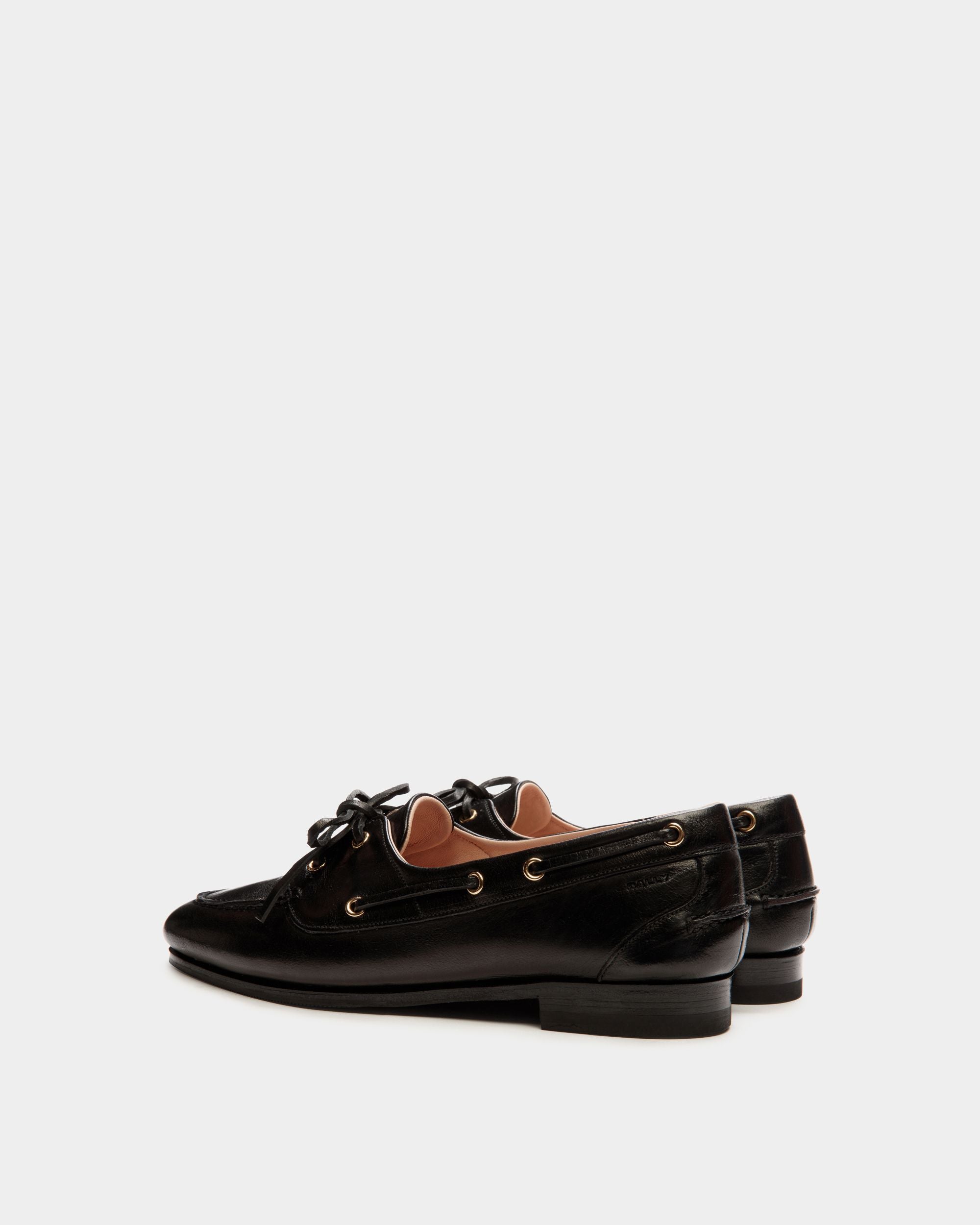 Mocassino Plume In Pelle Nera - Donna - Bally - 04