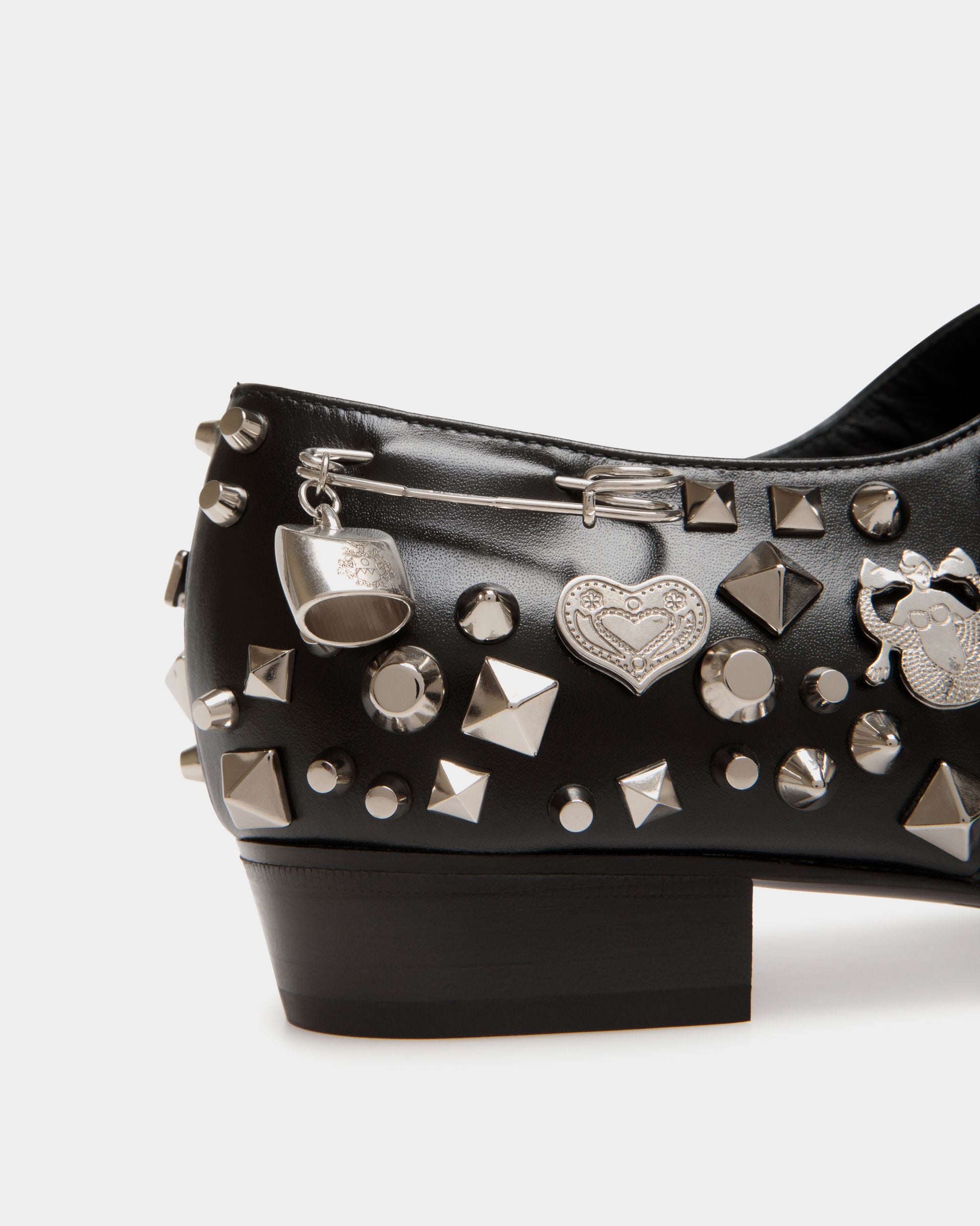 Glendale Mary-Jane In Black Leather with Studs - Donna - Bally - 05