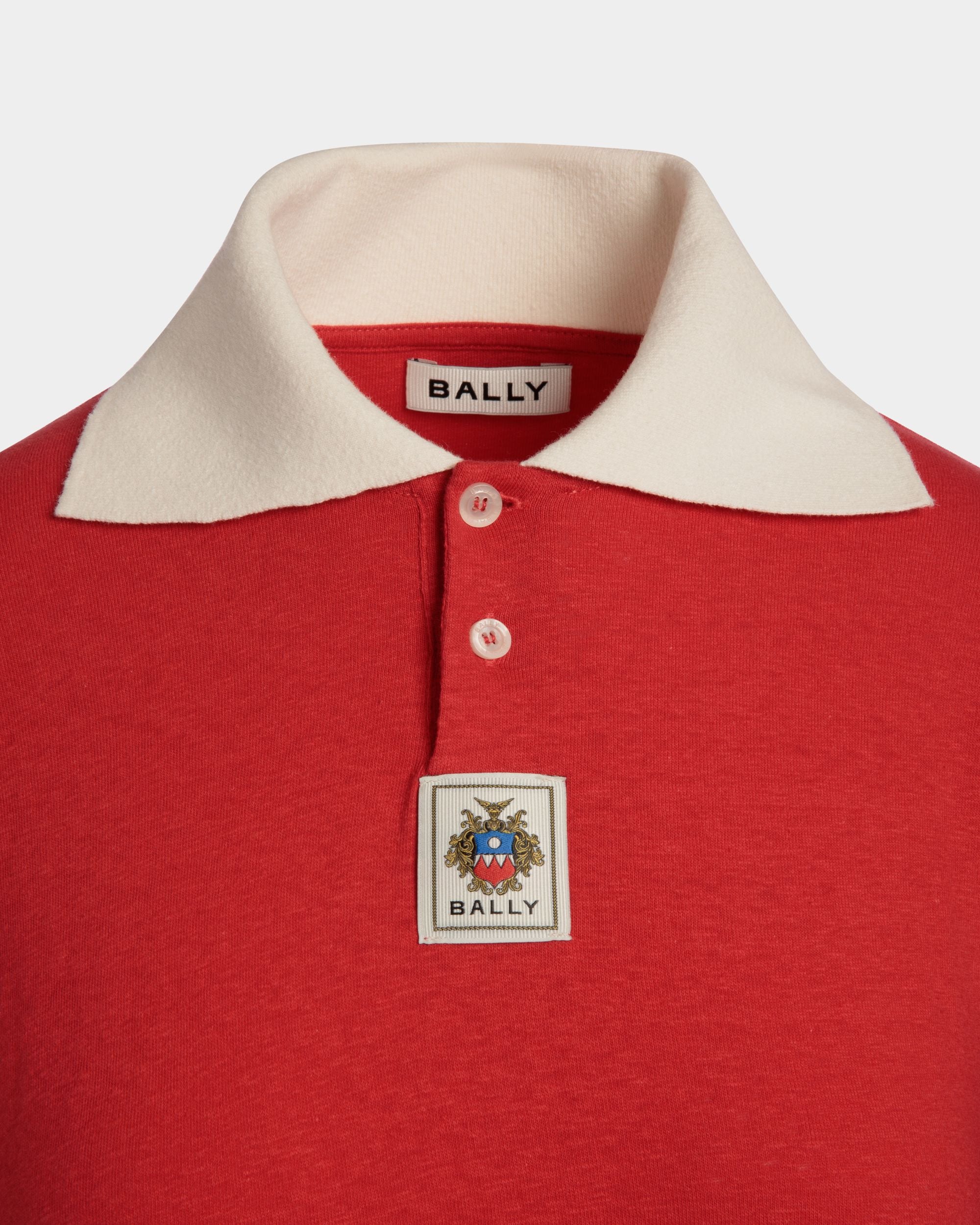 Polo In Cotone Rosso Con Logo Bally Crest - Donna - Bally - 03