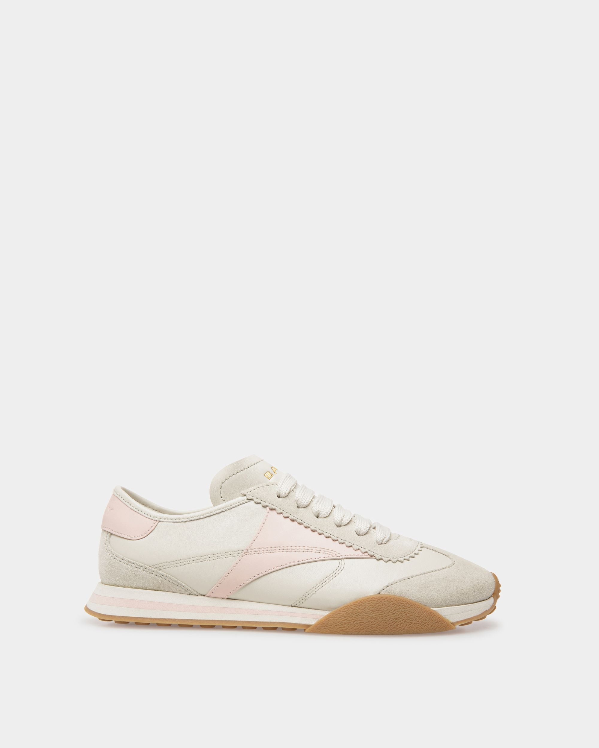 Sneaker Sussex In Pelle Bianco Cipria E Rosa - Donna - Bally - 01