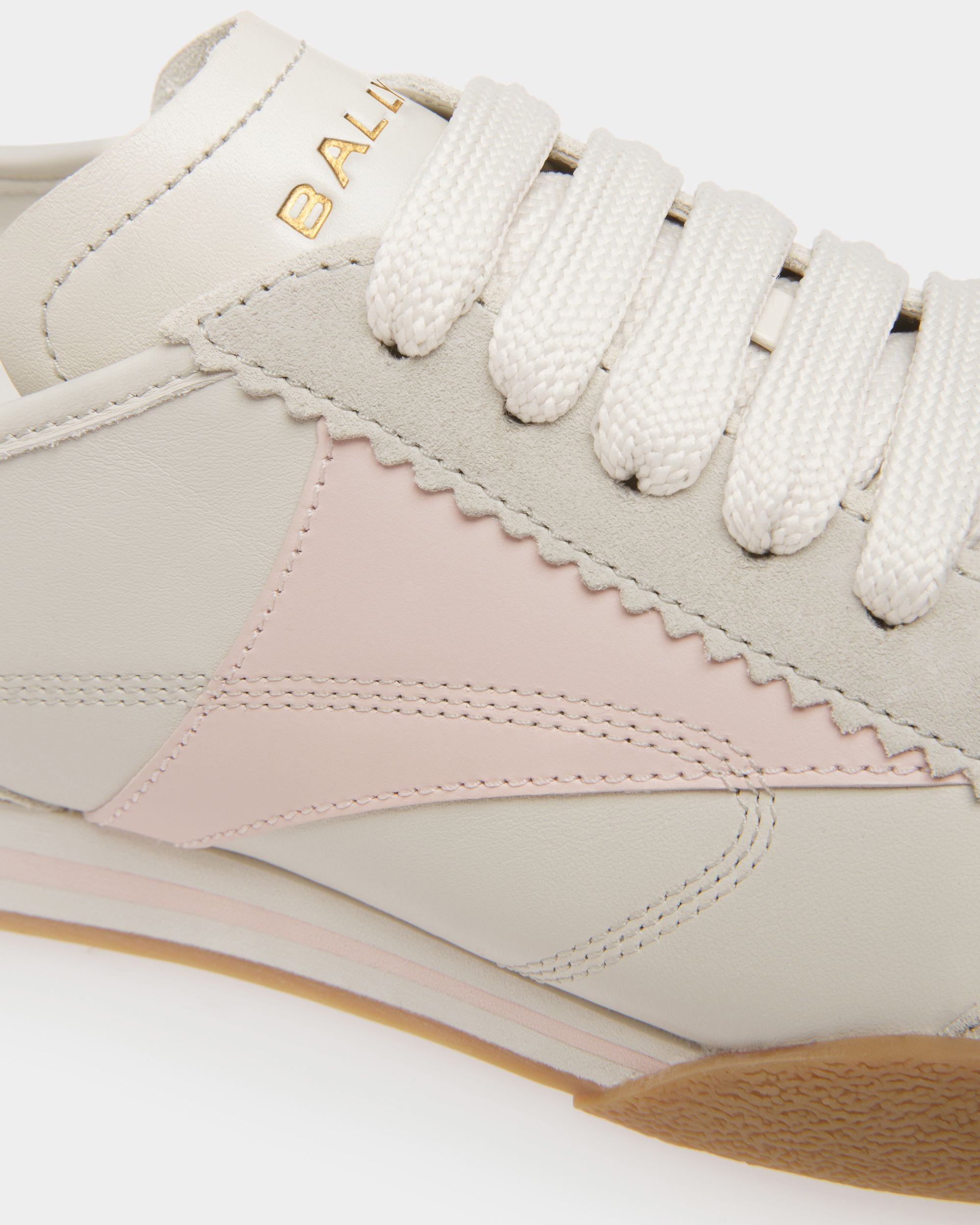 Sneaker Sussex In Pelle Bianco Cipria E Rosa - Donna - Bally - 05