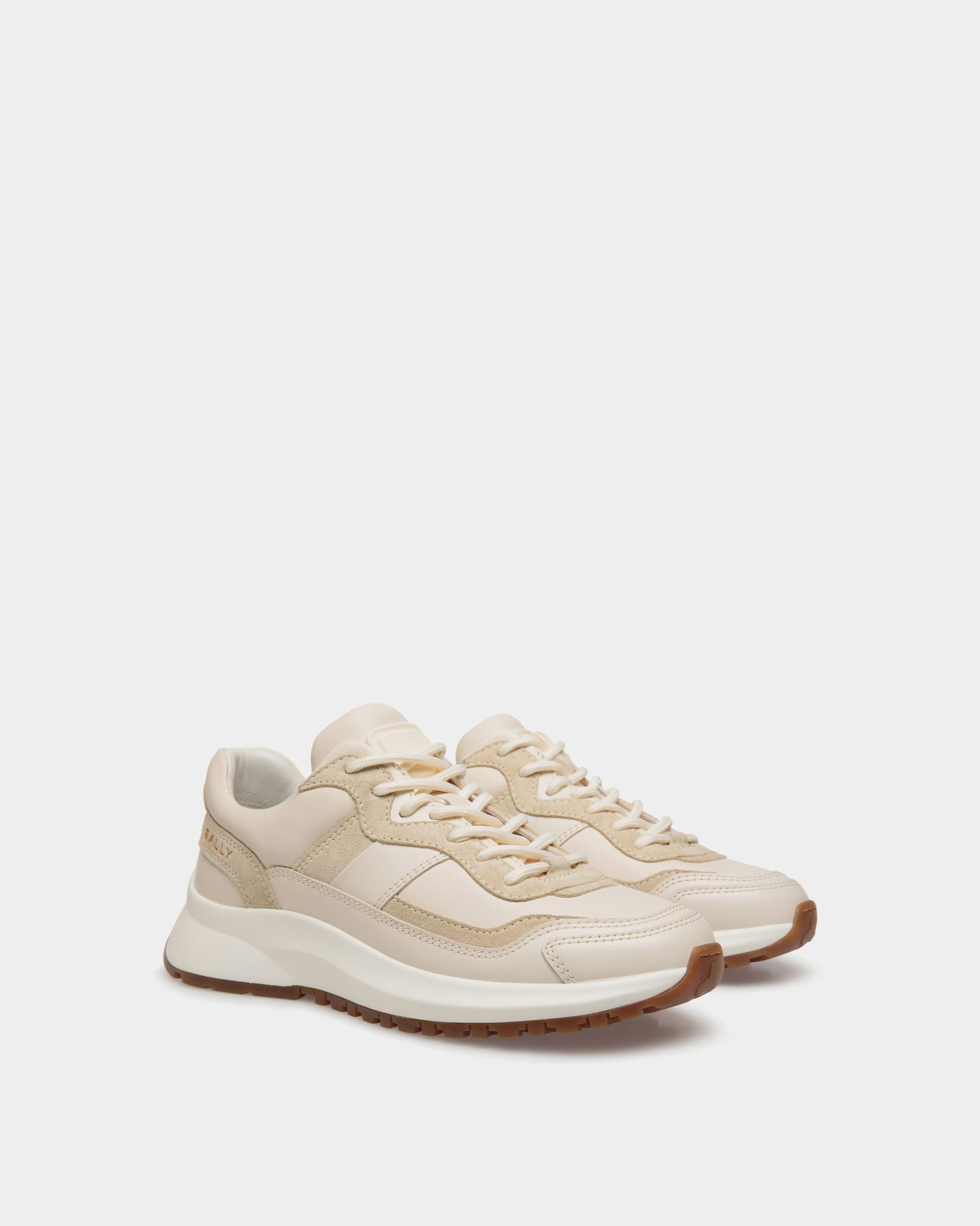 Sneaker Outline In Pelle Color Avorio E Champagne - Donna - Bally - 02