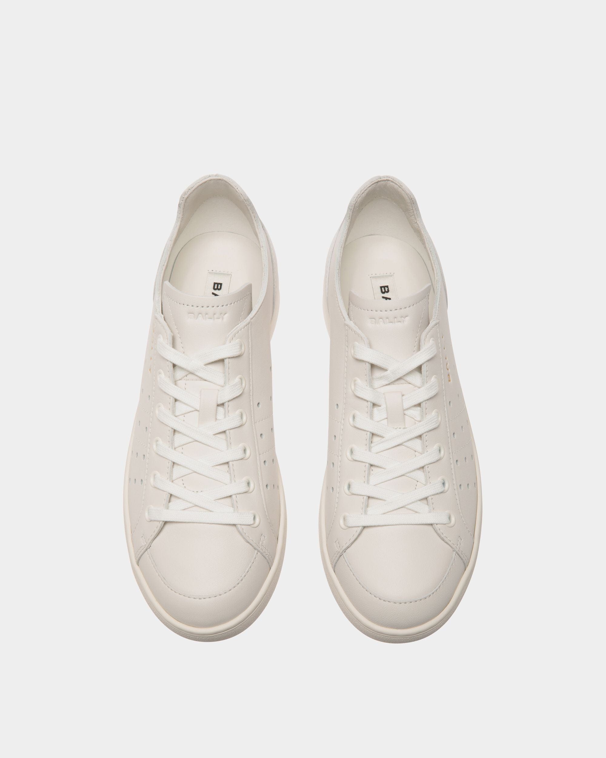 Sneaker Tennis In Pelle Bianca - Donna - Bally - 04