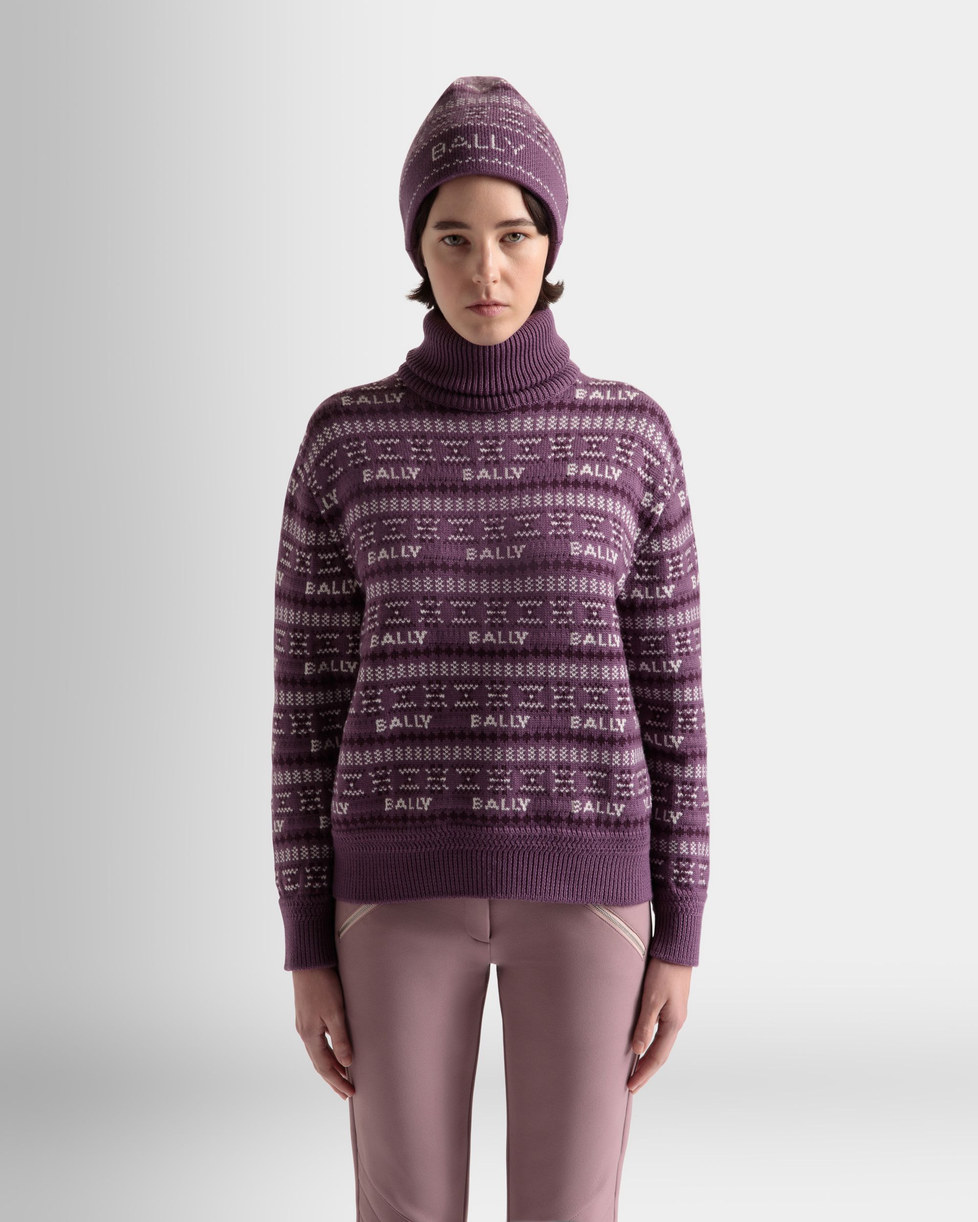 Maglione Dolcevita In Lana Viola - Donna - Bally - 03