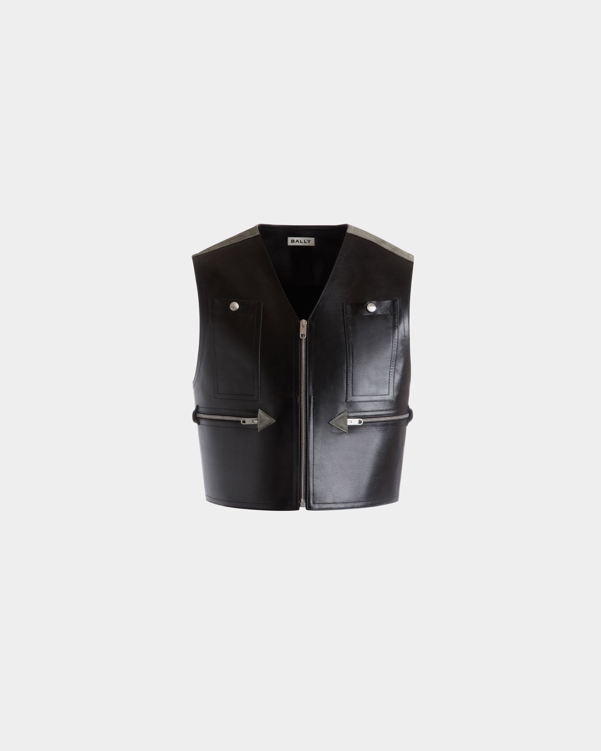 Gilet In Pelle Nera - Donna - Bally - 01