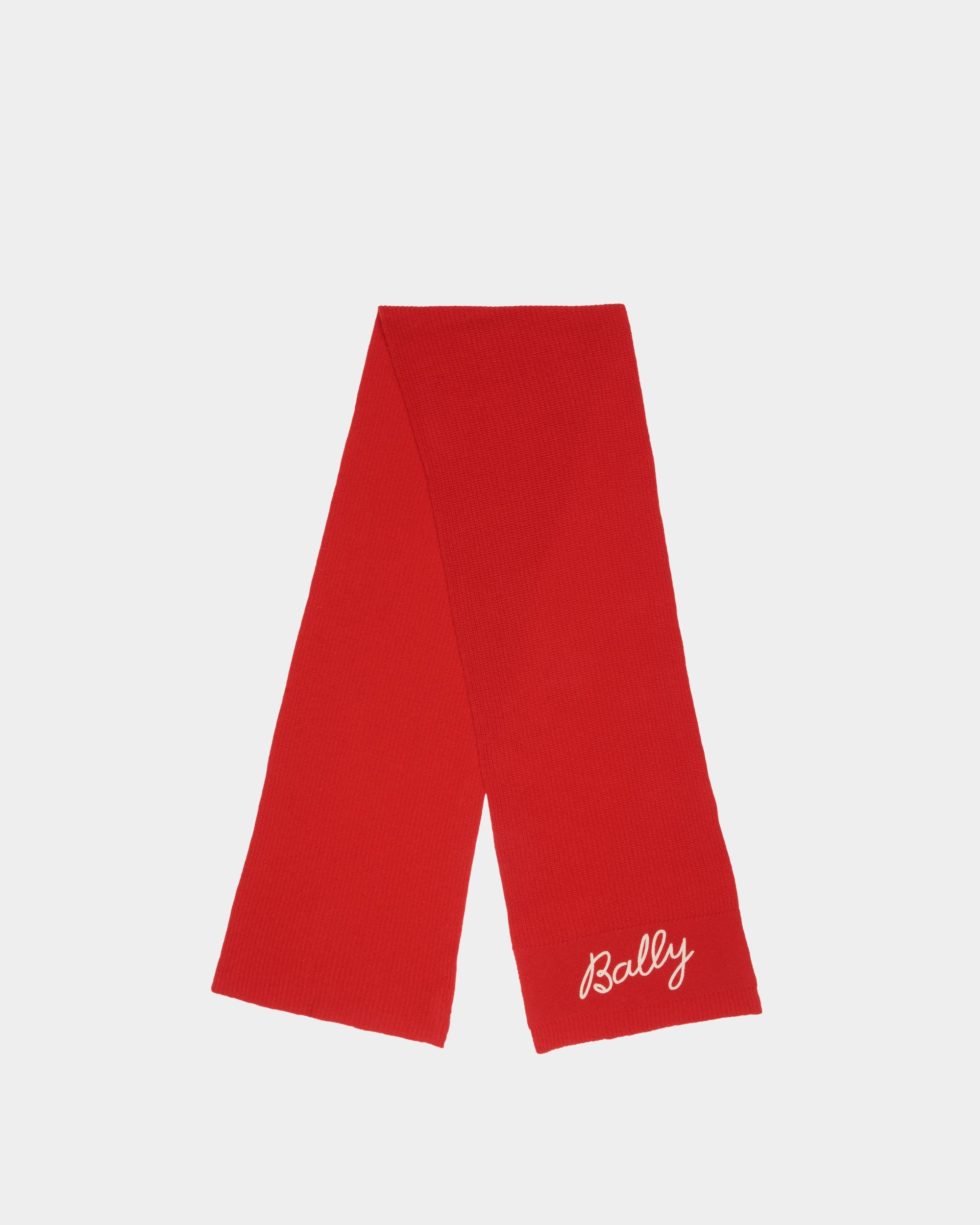 Sciarpa In Lana Candy Red Con Logo - Donna - Bally - 01