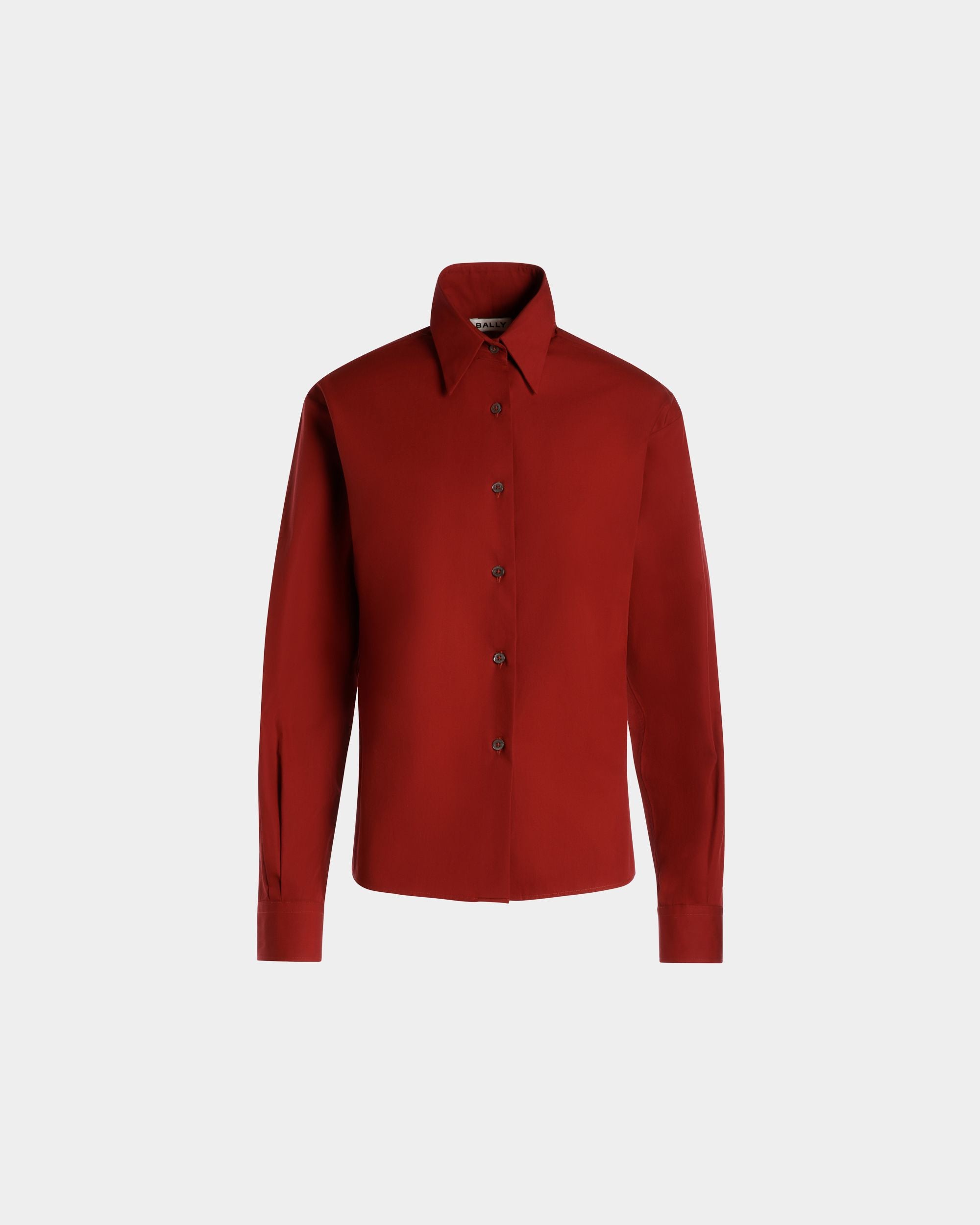 Camicia A Maniche Lunghe In Cotone Heritage Red - Donna - Bally - 01