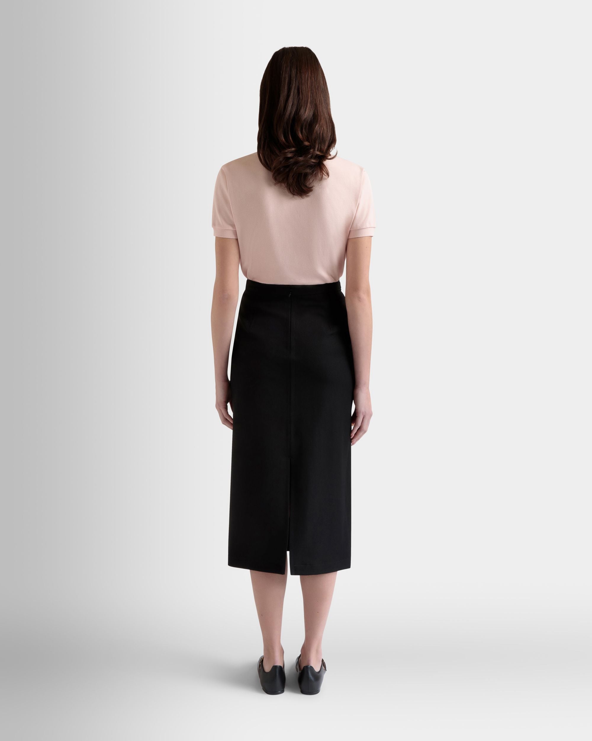 Gonna Midi In Gabardine Di Nylon Nera - Donna - Bally - 06